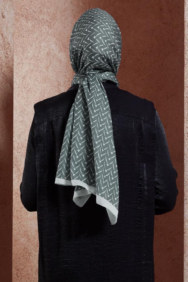 Tesettür giyim GRİ ALVİNA DESENLİ ŞAL 1005 - ALVİNA