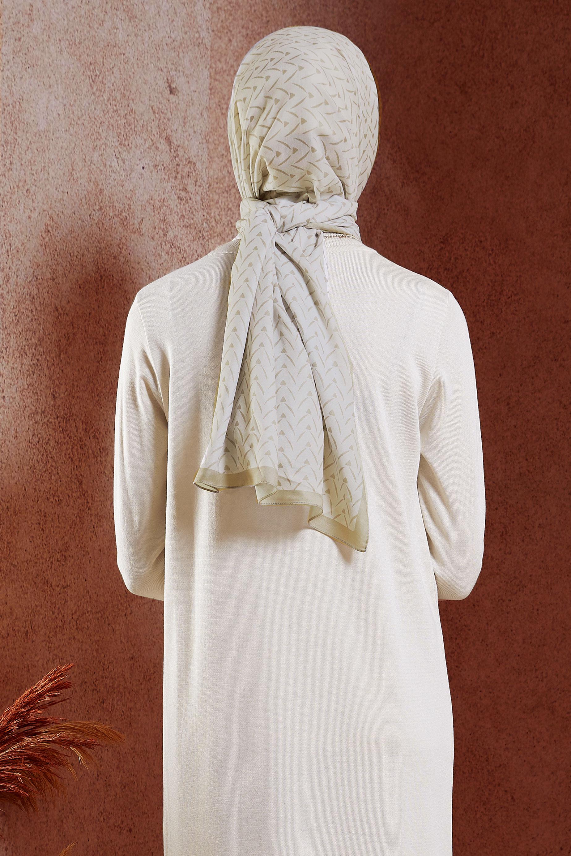 Hijab clothing BEIGE ALVINA PATTERNED SHAWL 1005