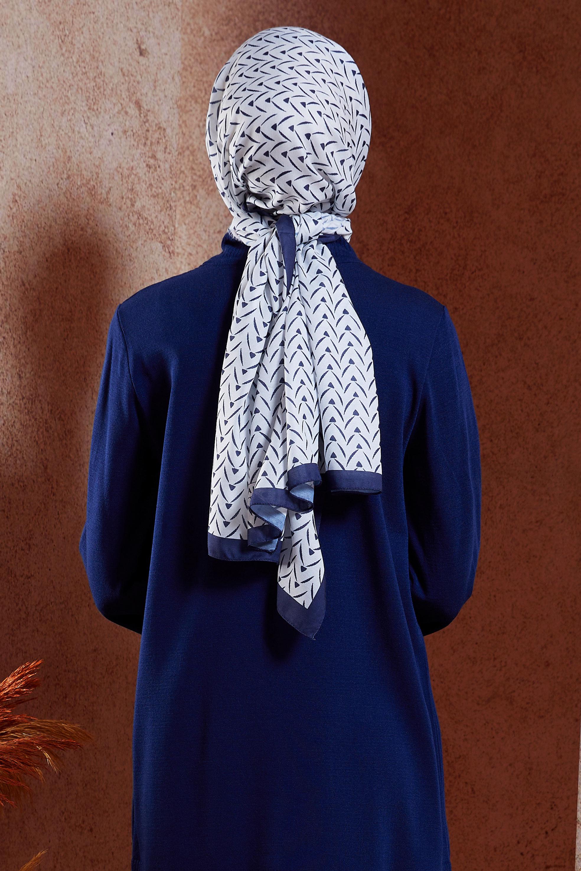 Hijab clothing NAVY BLUE ALVINA PATTERNED SHAWL 1005