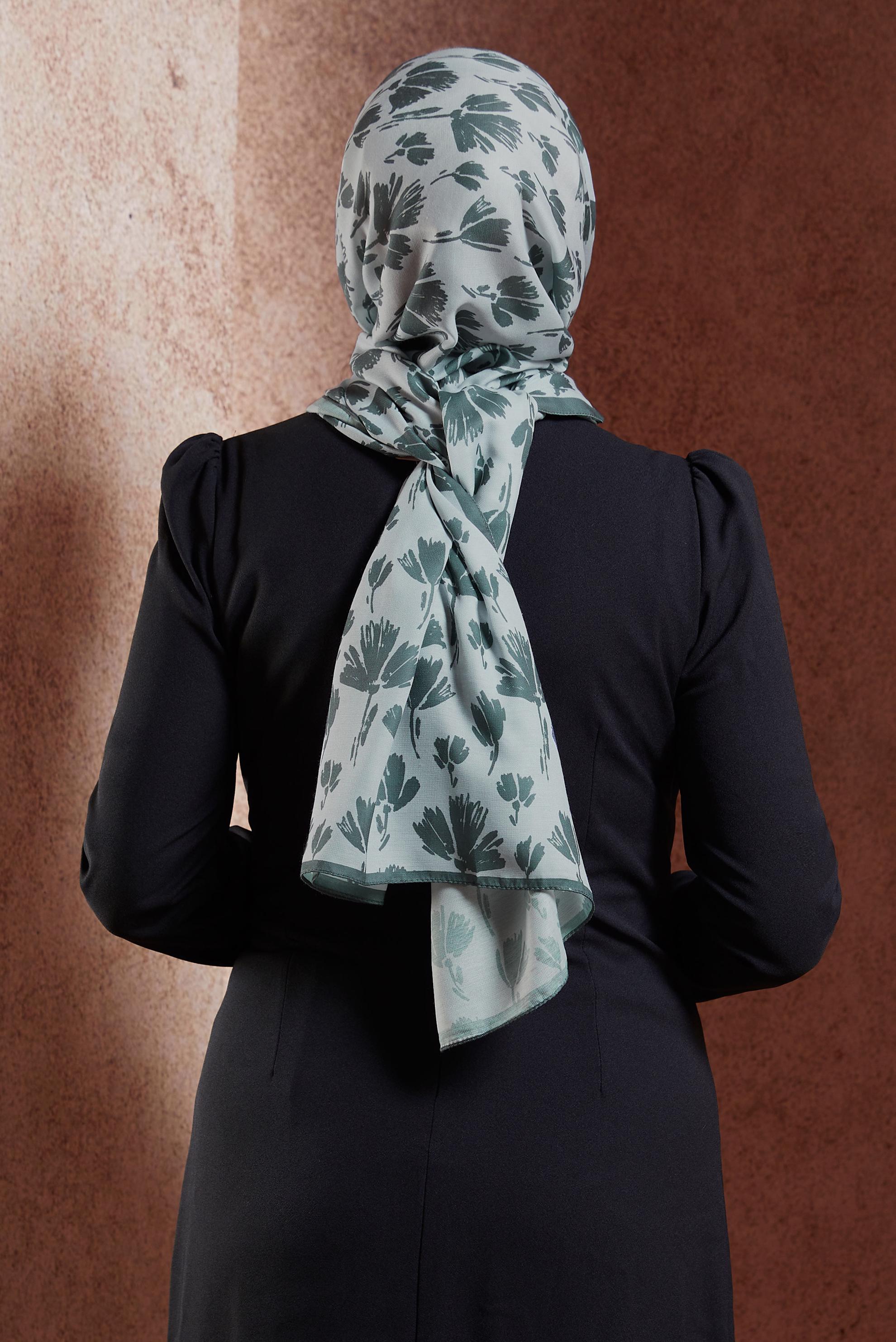 Vêtements hijab ARGENT CHÂLE À MOTIFS ALVINA 7207