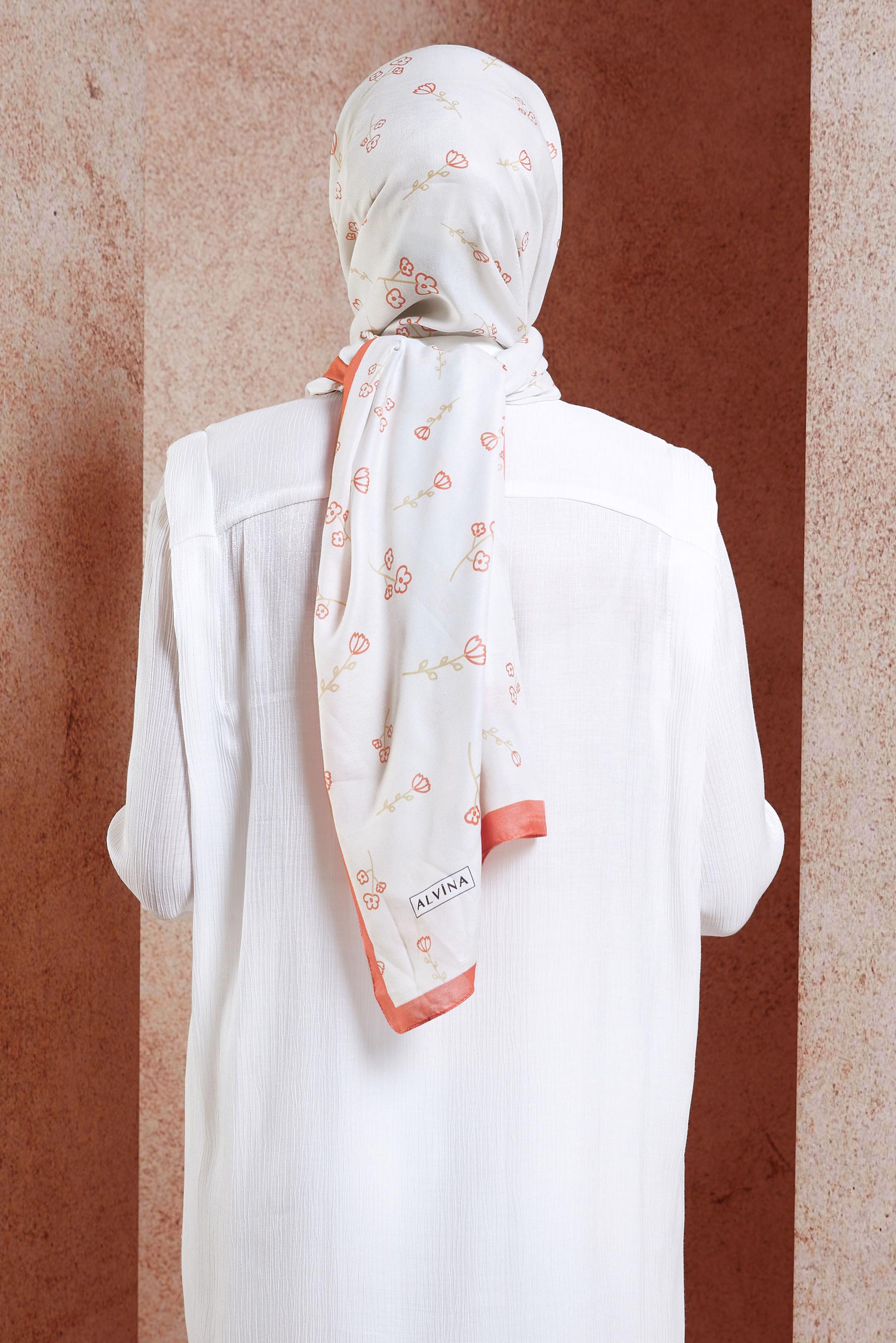 Tesettür giyim PEMBE ALVİNA ÇİÇEK DESENLİ ŞAL 7469