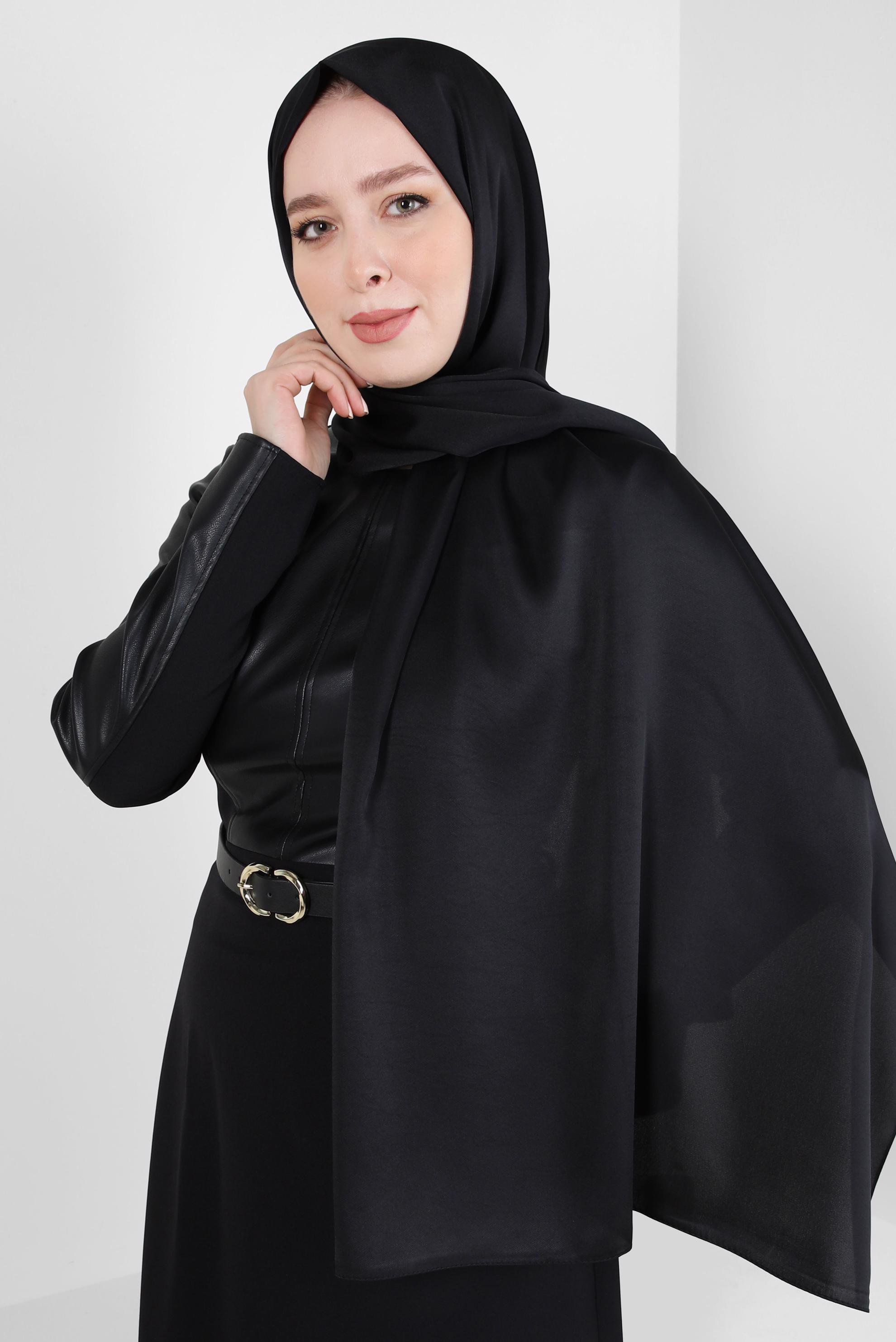 Tesettür giyim SİYAH ALVİNA ŞAL 8401