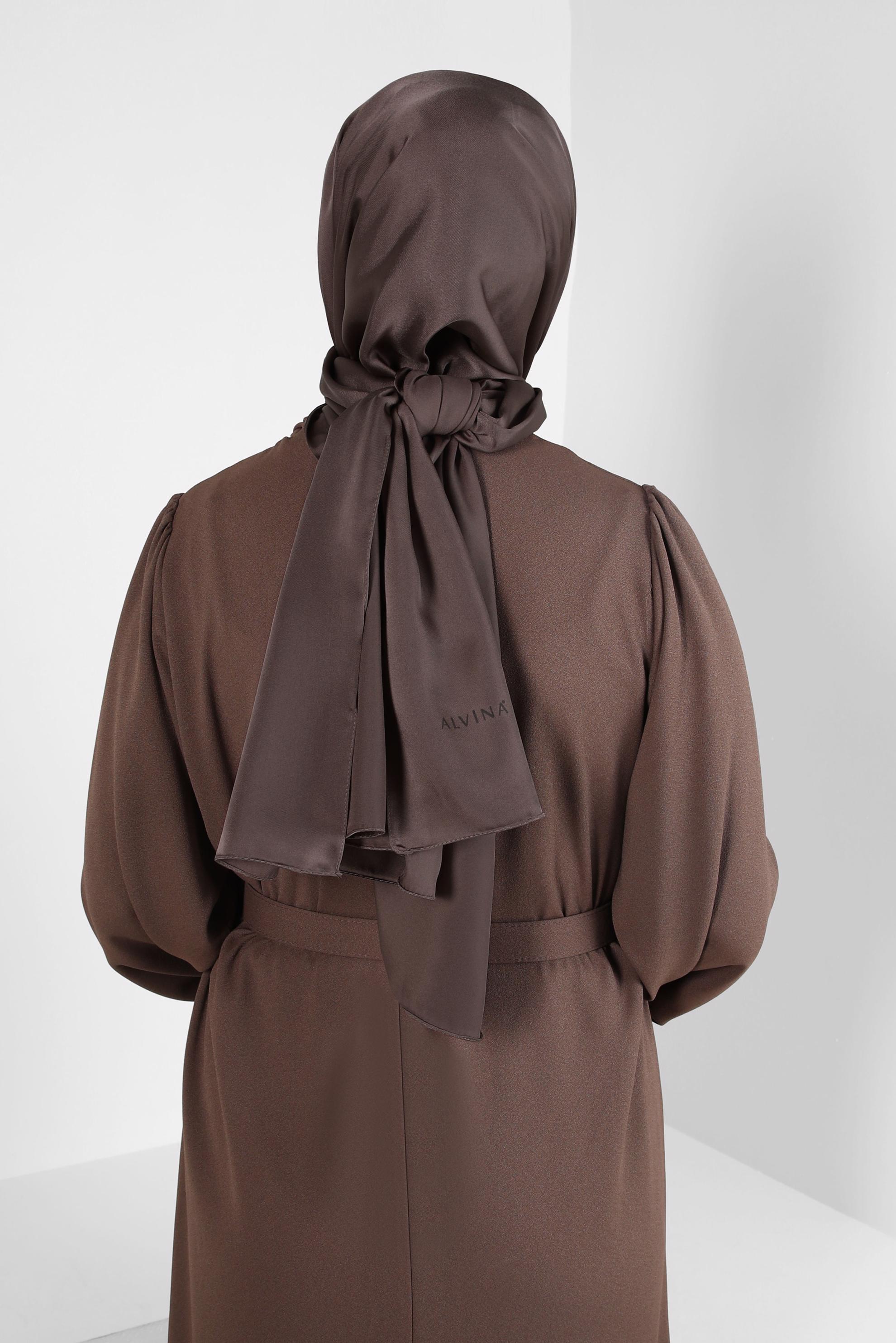 Tesettür giyim VİZON ALVİNA ŞAL 8401