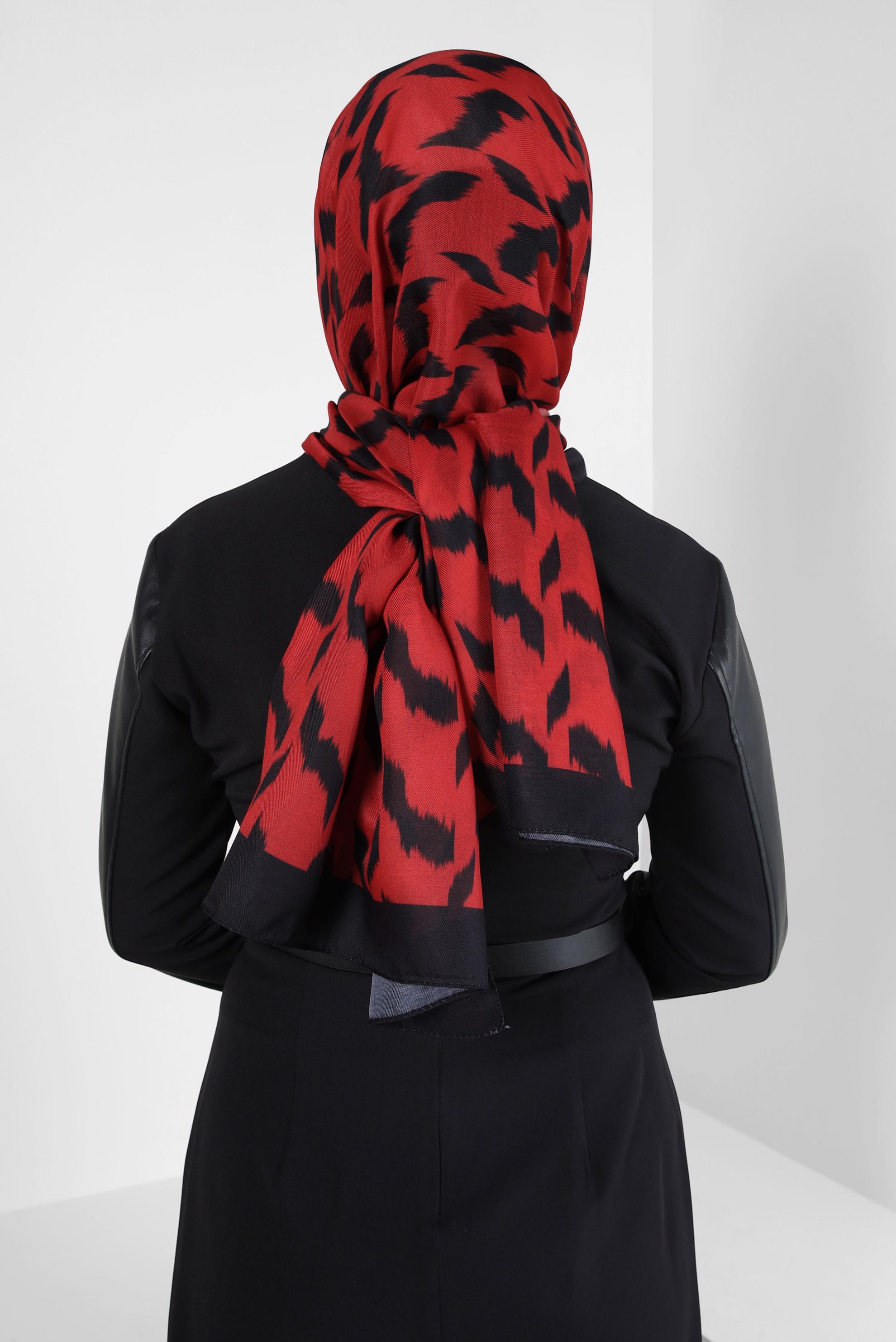 Vêtements hijab NOIR CHÂLE DOUX À MOTIFS ALVINA 8410