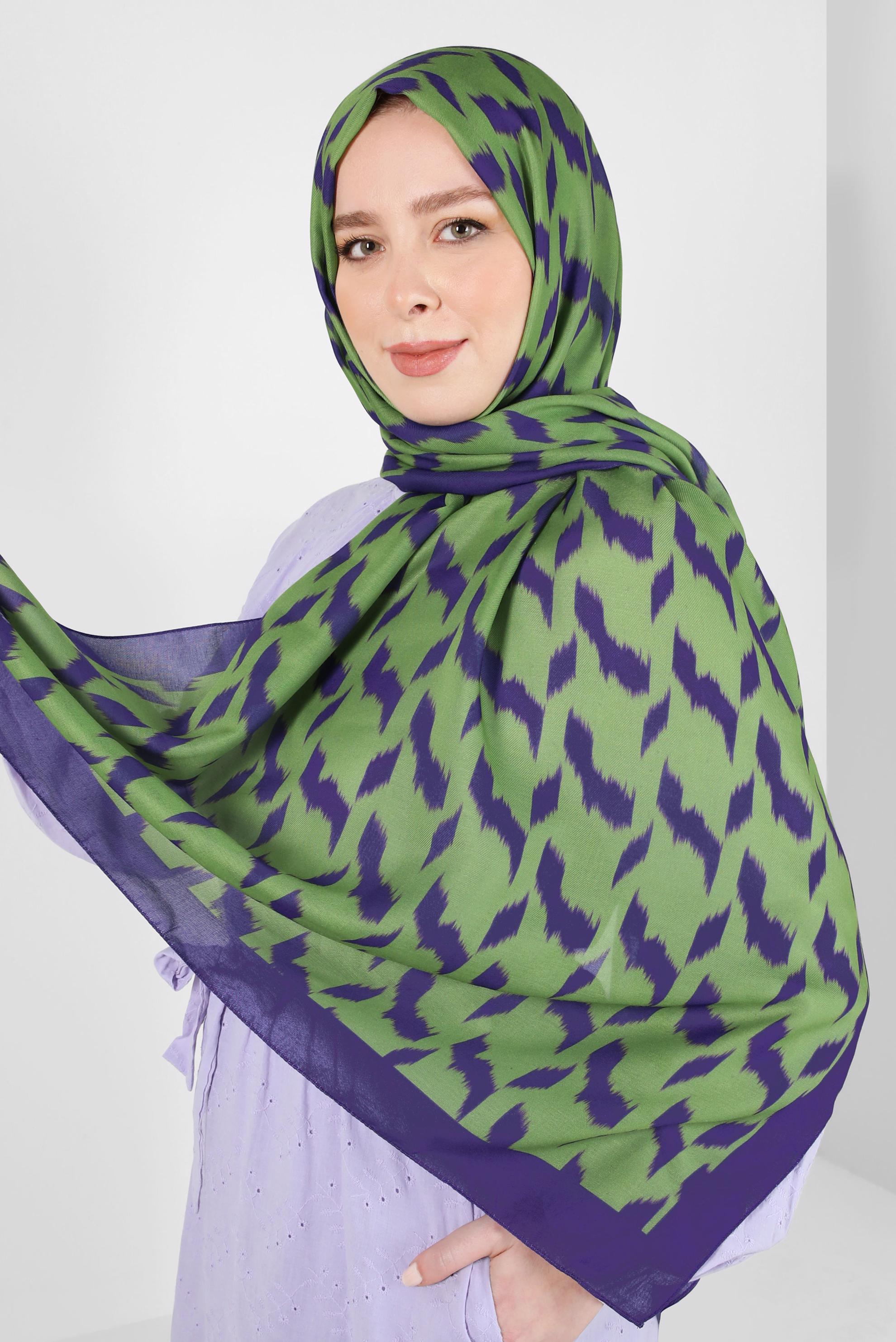 Tesettür giyim MOR ALVİNA DESENLİ SOFT ŞAL 8410 