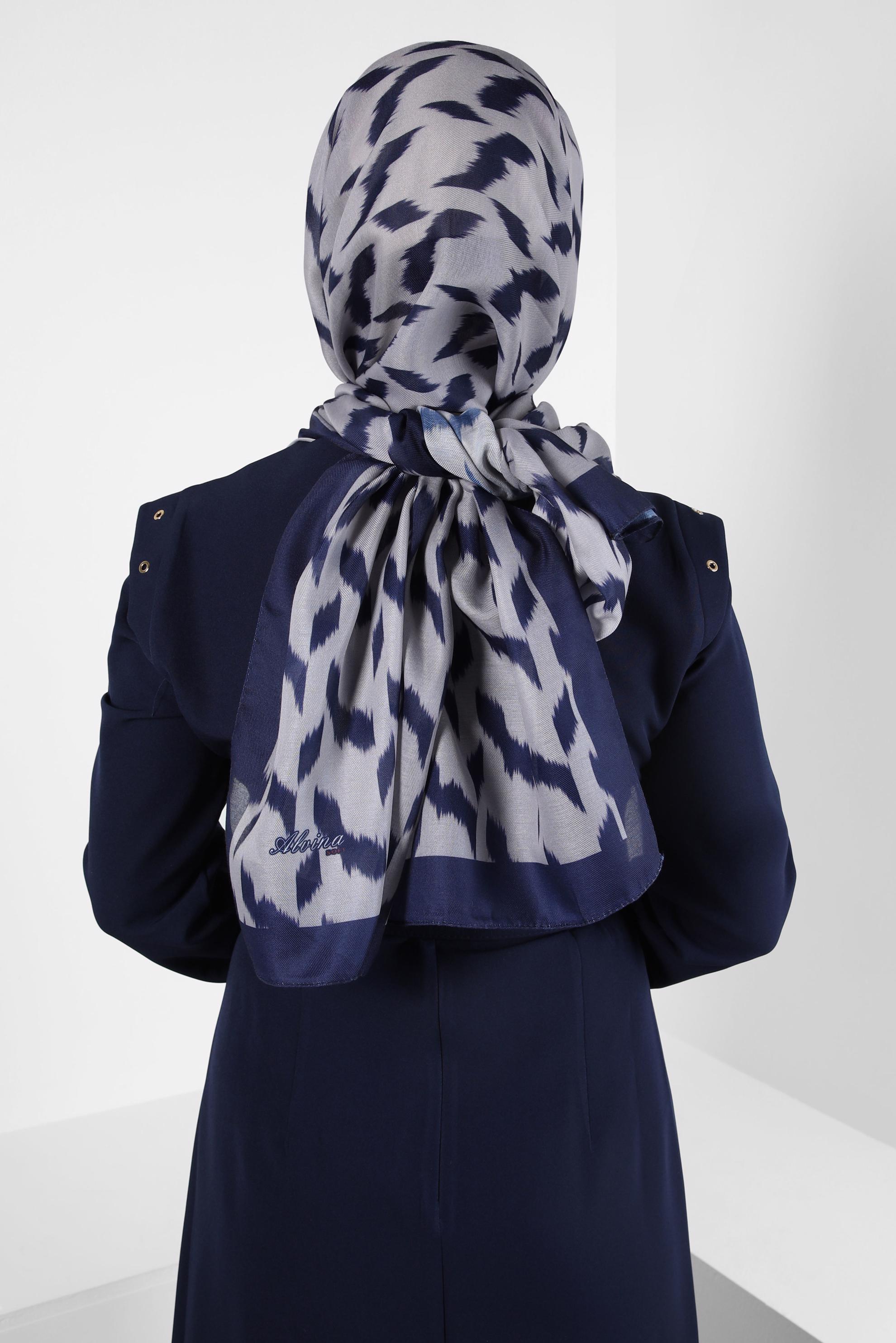 Tesettür giyim GRİ ALVİNA DESENLİ SOFT ŞAL 8410 