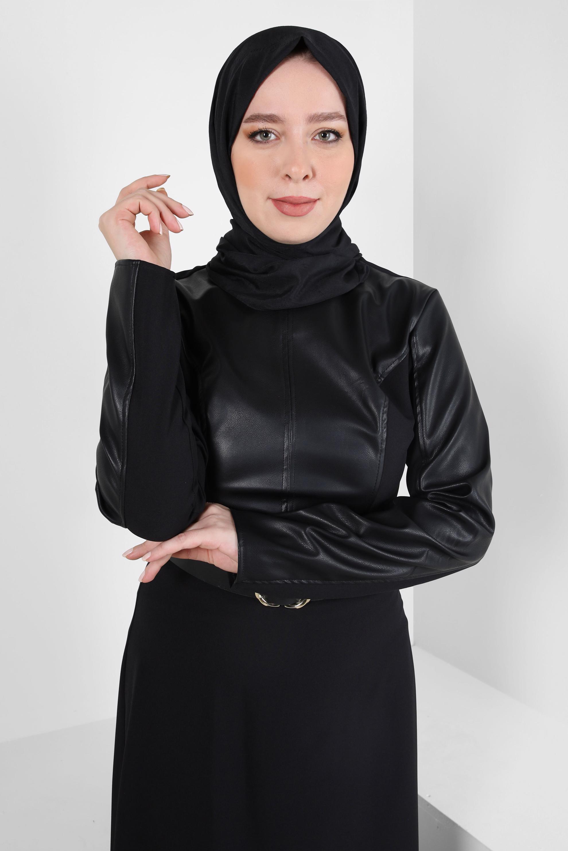 Tesettür giyim SİYAH ALVİNA JAKAR ŞAL 8417