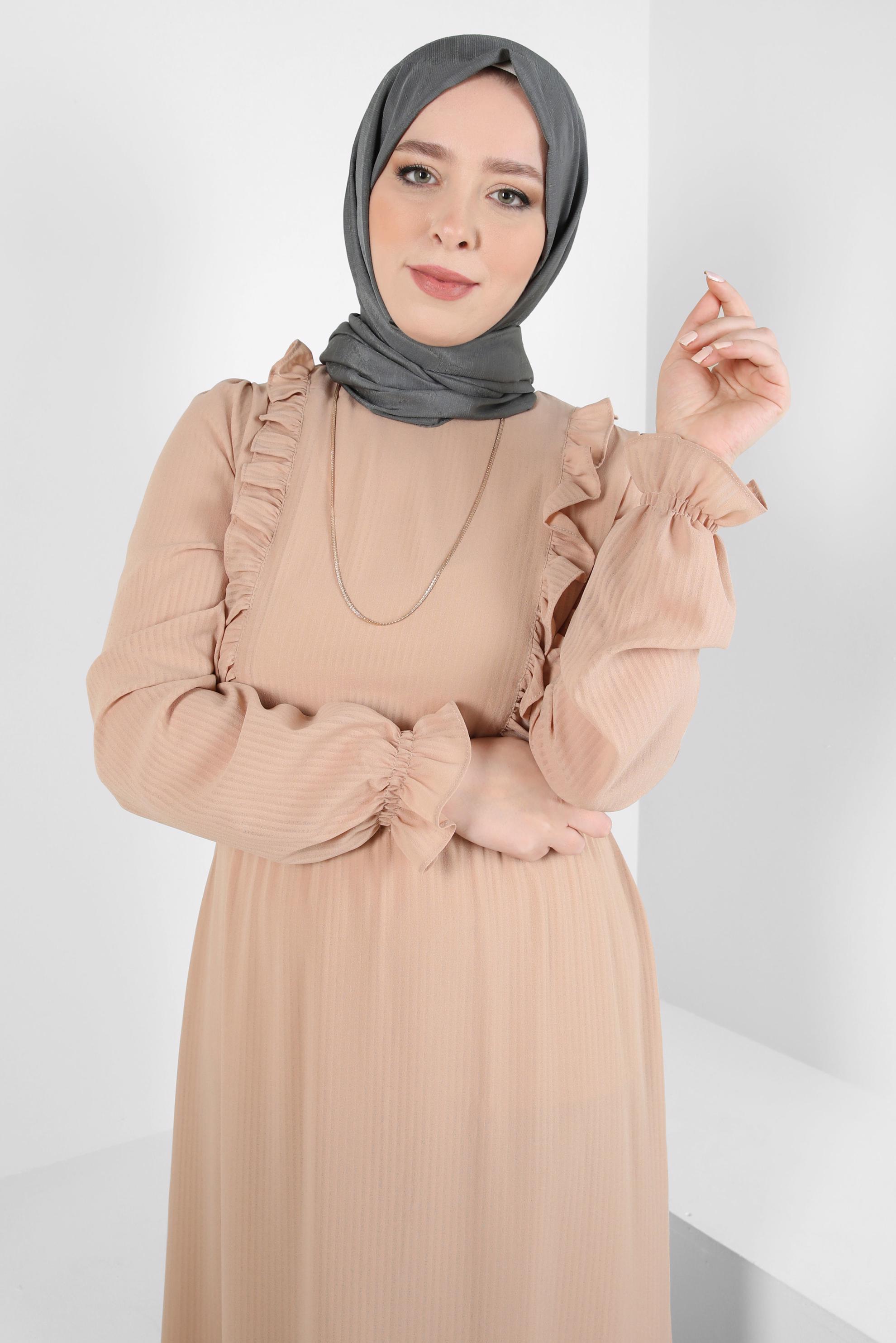 Tesettür giyim GRİ ALVİNA JAKAR ŞAL 8417