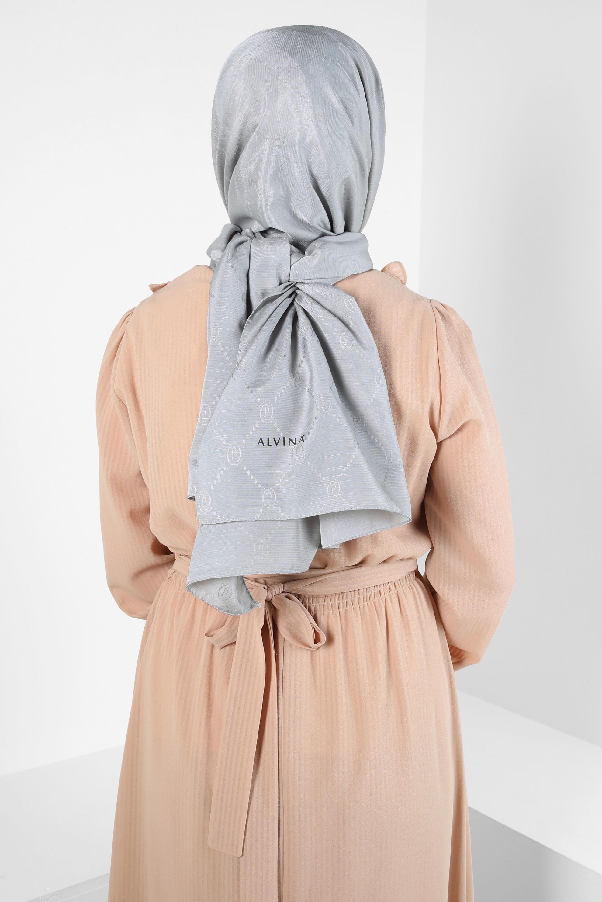 Tesettür giyim GÜMÜŞ ALVİNA JAKAR ŞAL 8417