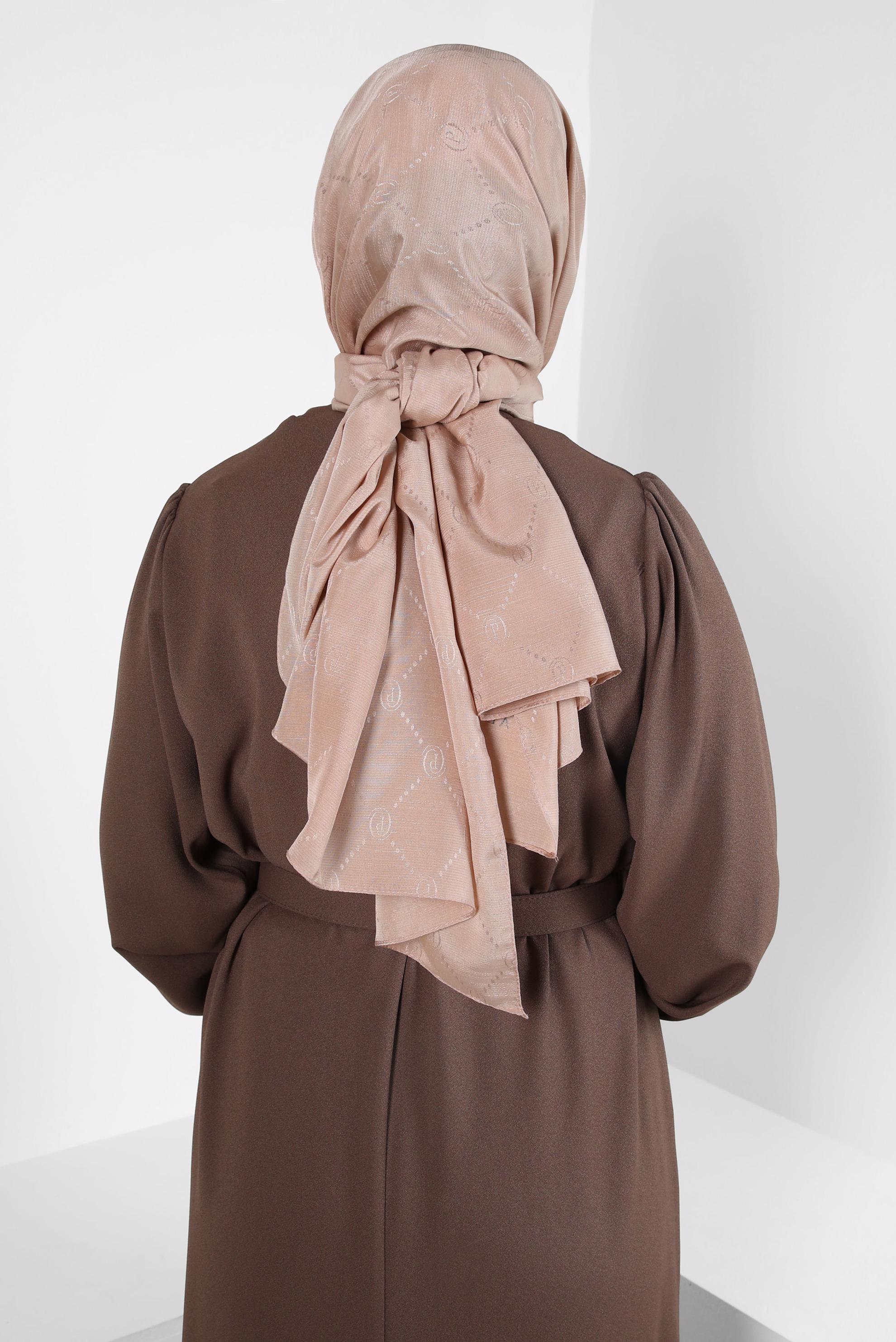 Tesettür giyim PUDRA ALVİNA JAKAR ŞAL 8417