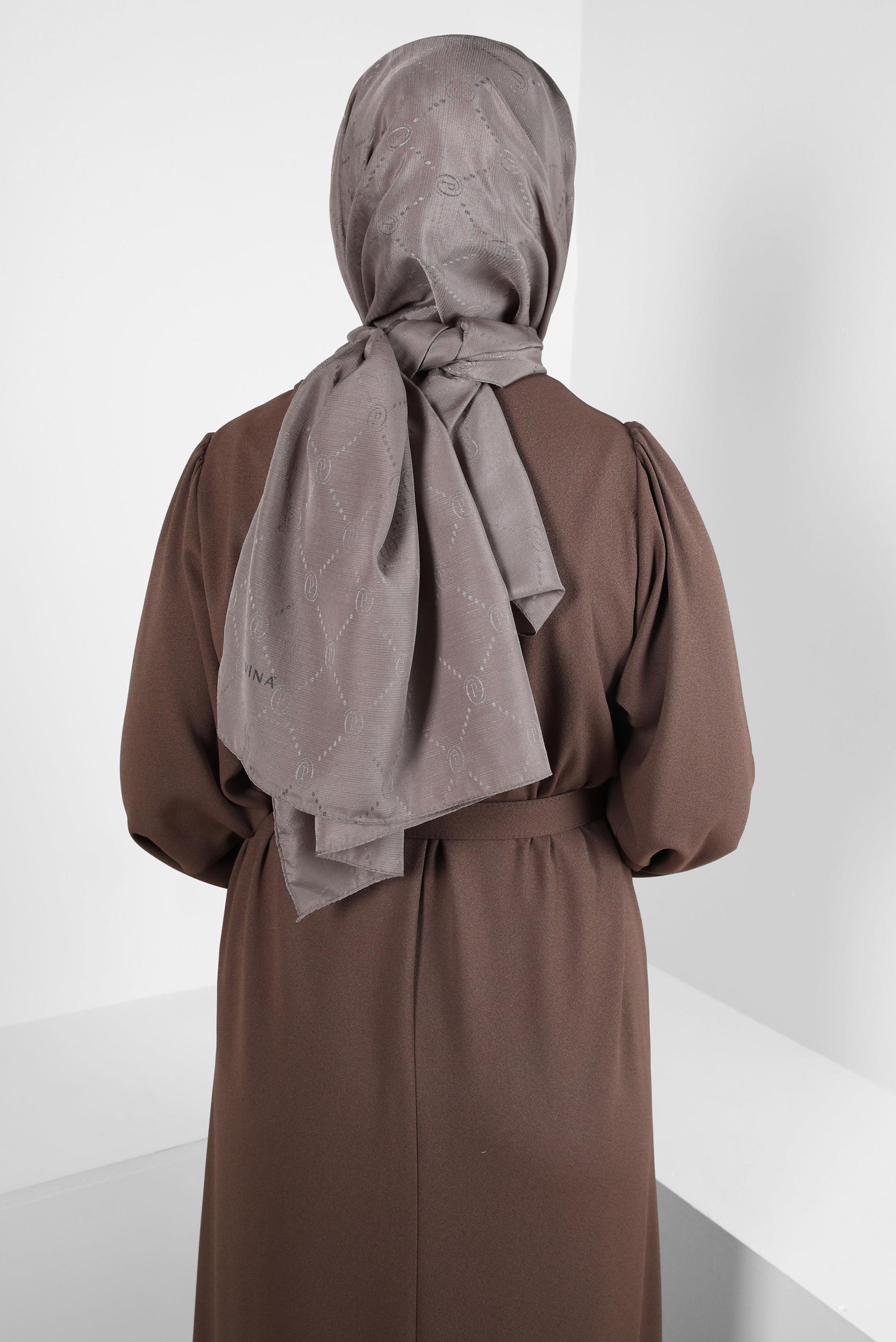 Tesettür giyim KAHVE ALVİNA JAKAR ŞAL 8417