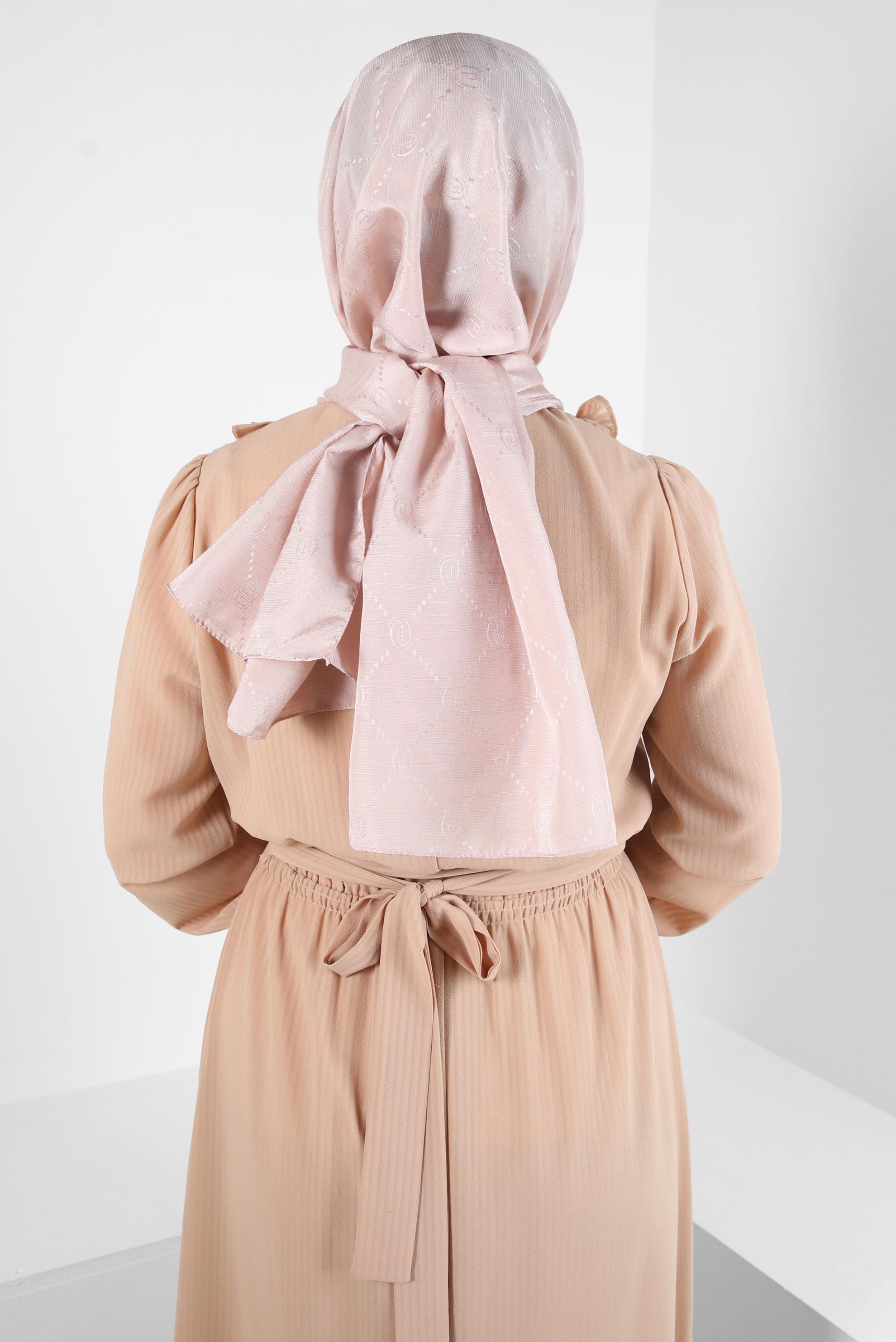 Tesettür giyim VİZON ALVİNA JAKAR ŞAL 8417