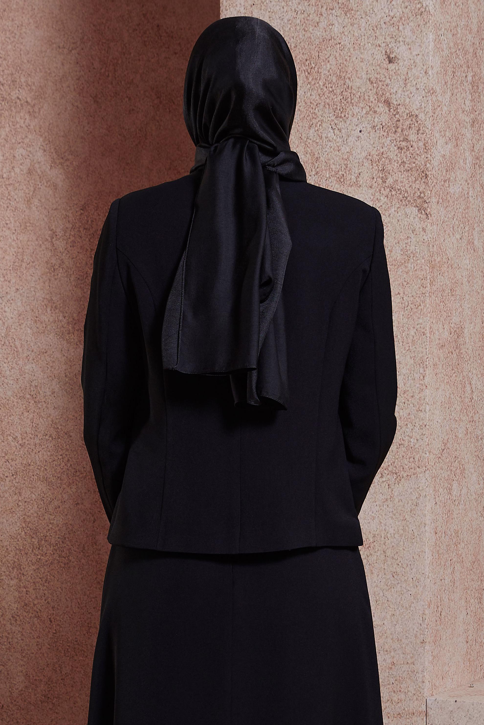 Tesettür giyim SİYAH ALVİNA ABİYE ŞAL 8418