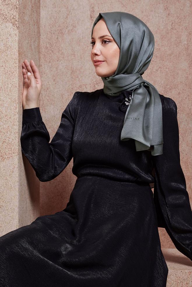 Hijab clothing GREY ALVINA EVENING SHAWL 8418 - ALVİNA