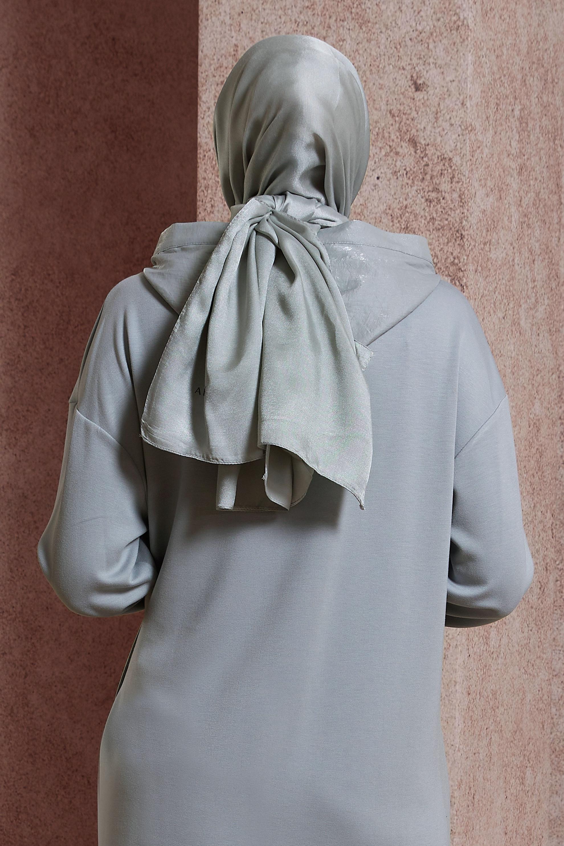 Tesettür giyim GÜMÜŞ ALVİNA ABİYE ŞAL 8418