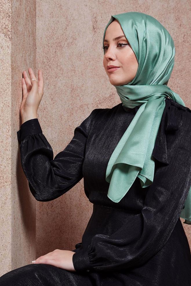 Tesettür giyim YEŞİL ALVİNA ABİYE ŞAL 8418 - ALVİNA