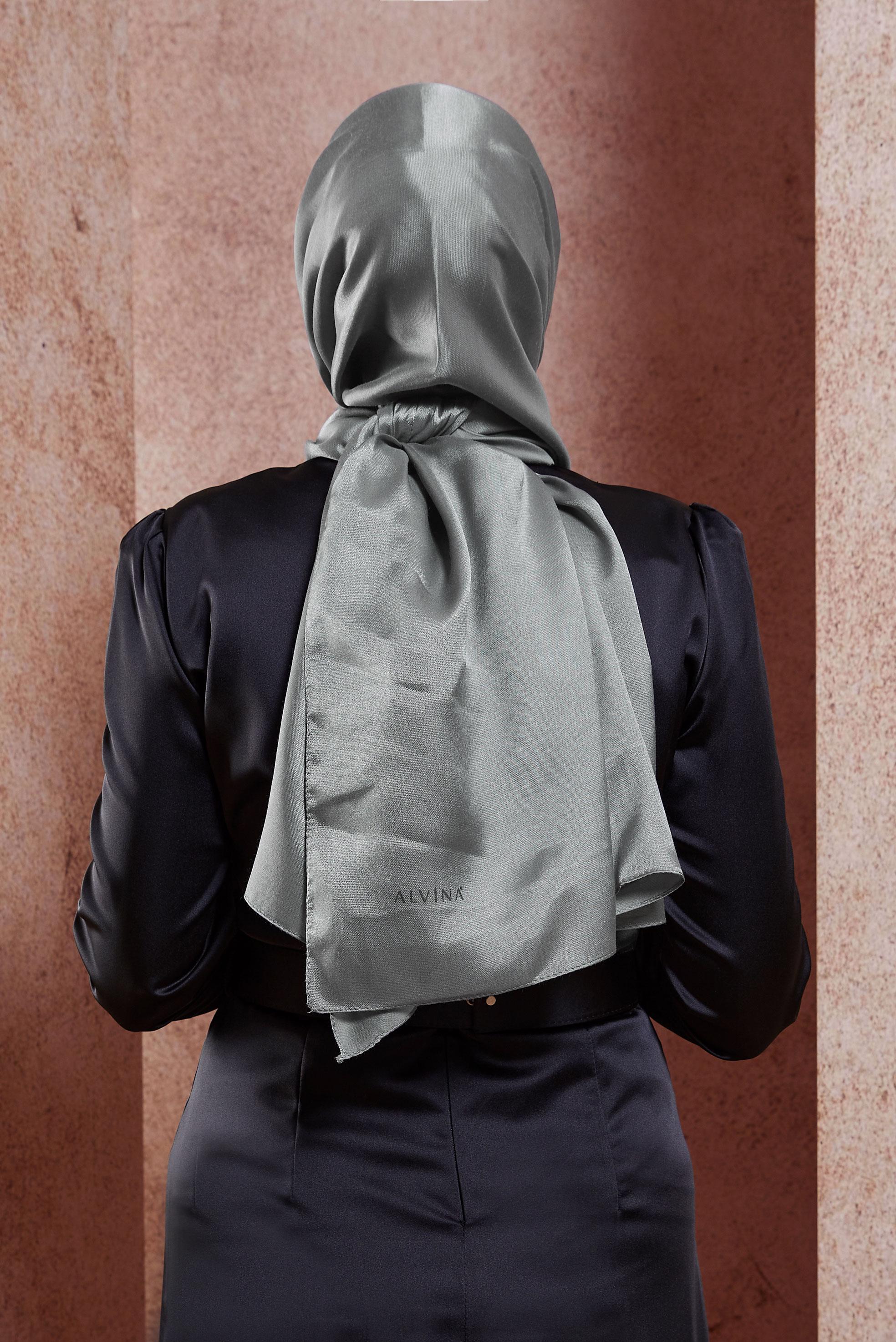 Hijab clothing GREY ALVINA EVENING SHAWL 8418