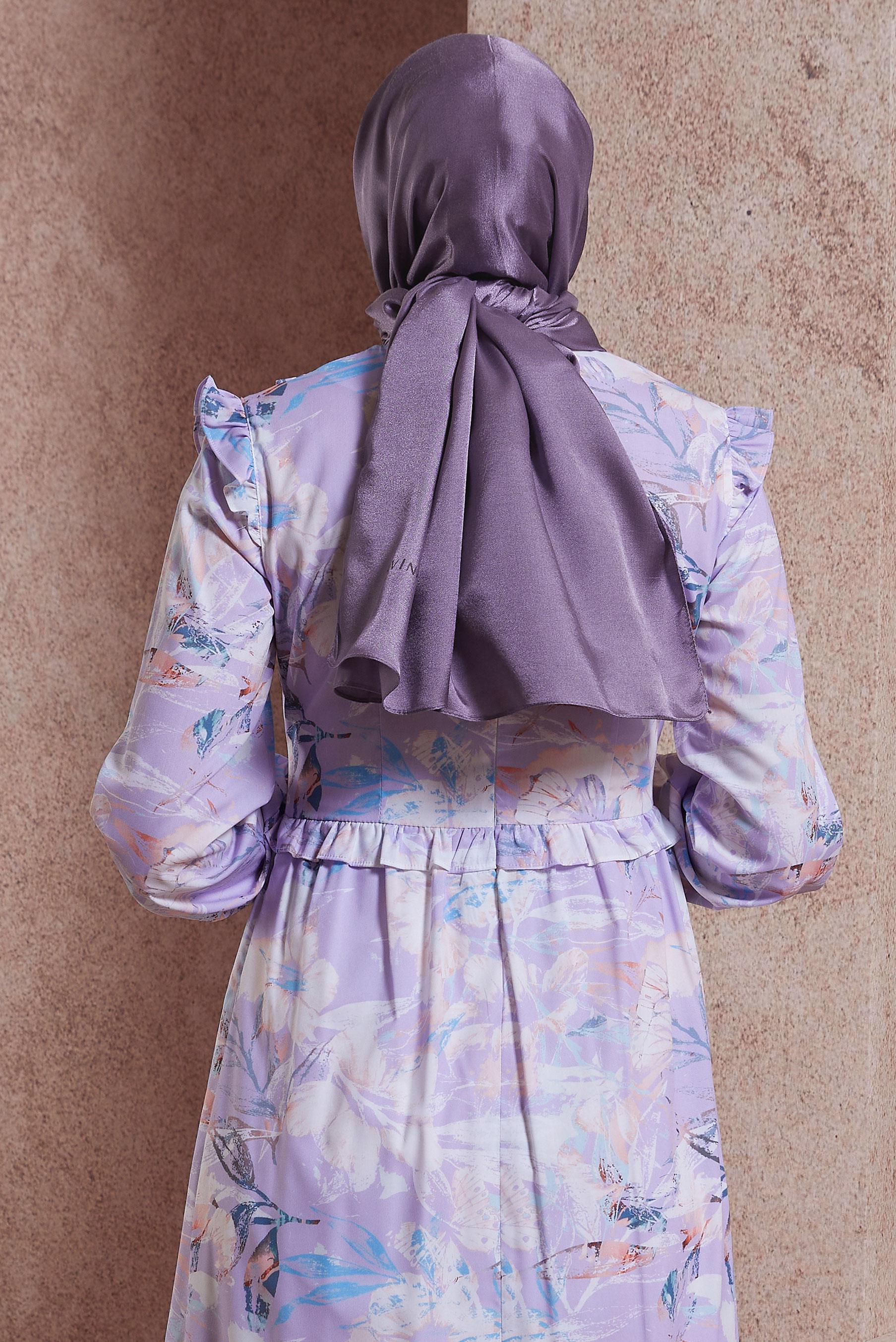 Tesettür giyim MOR ALVİNA ABİYE ŞAL 8418