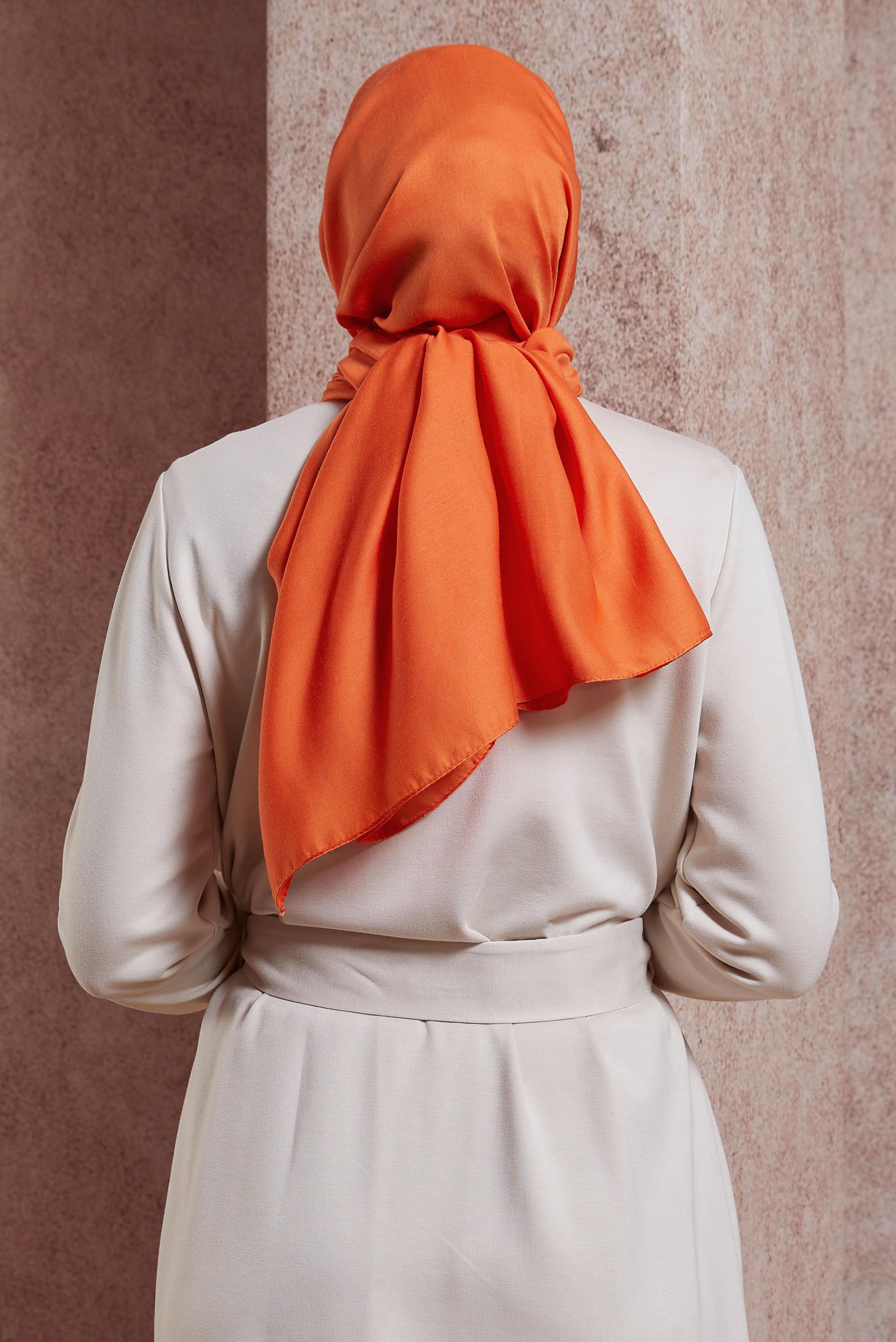 Tesettür giyim TURUNCU ALVİNA ABİYE ŞAL 8418