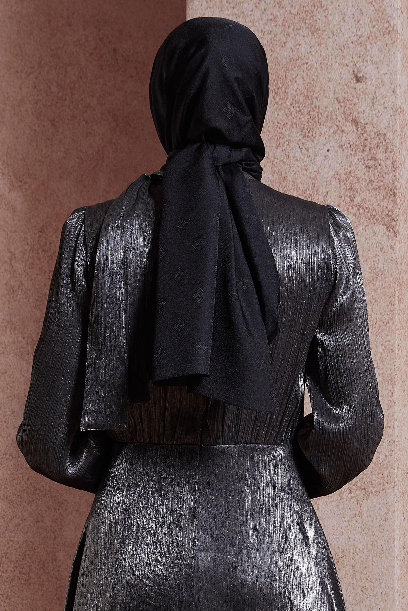 Tesettür giyim SİYAH ALVİNA ŞAL 8419