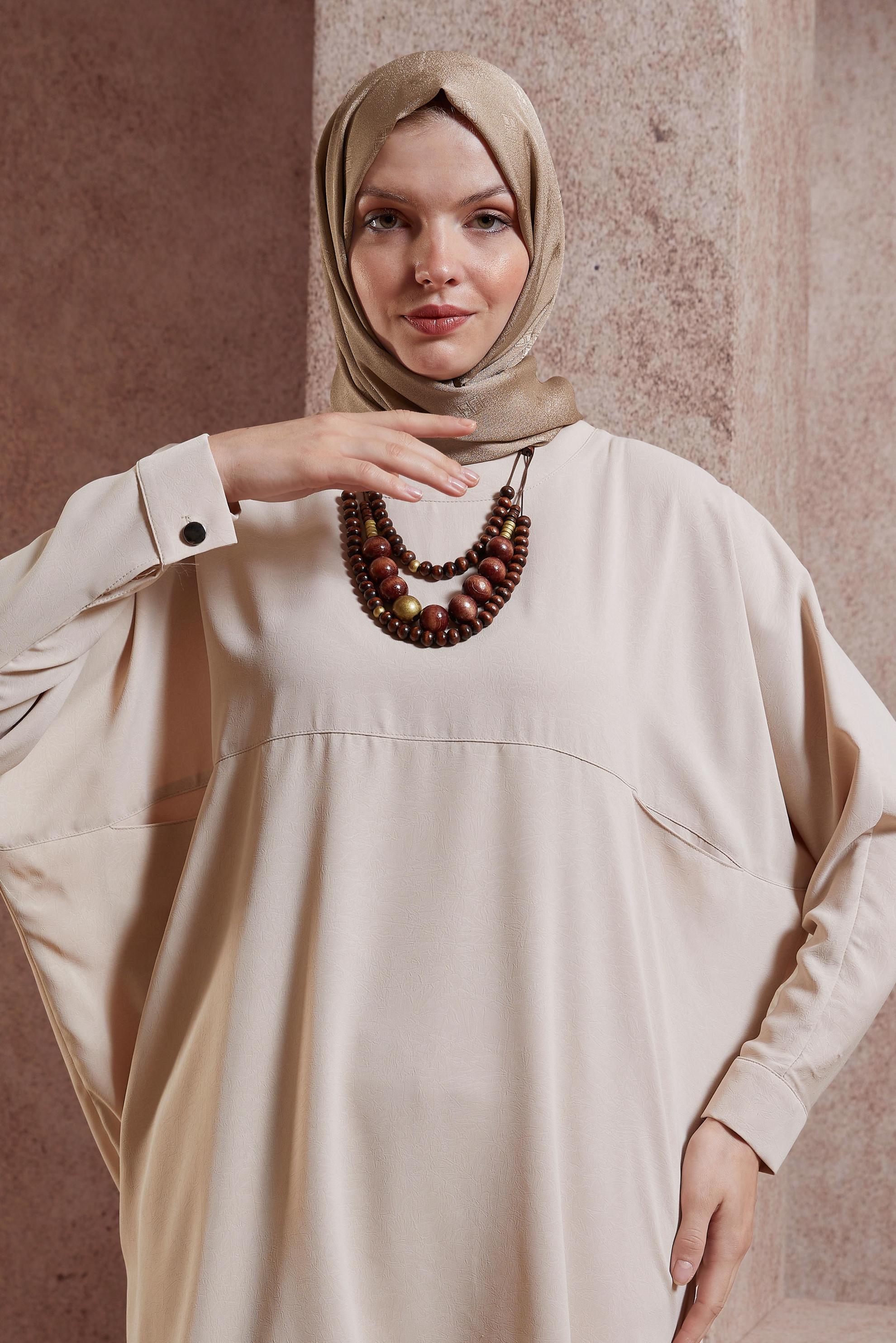 Tesettür giyim KAHVE ALVİNA ŞAL 8419