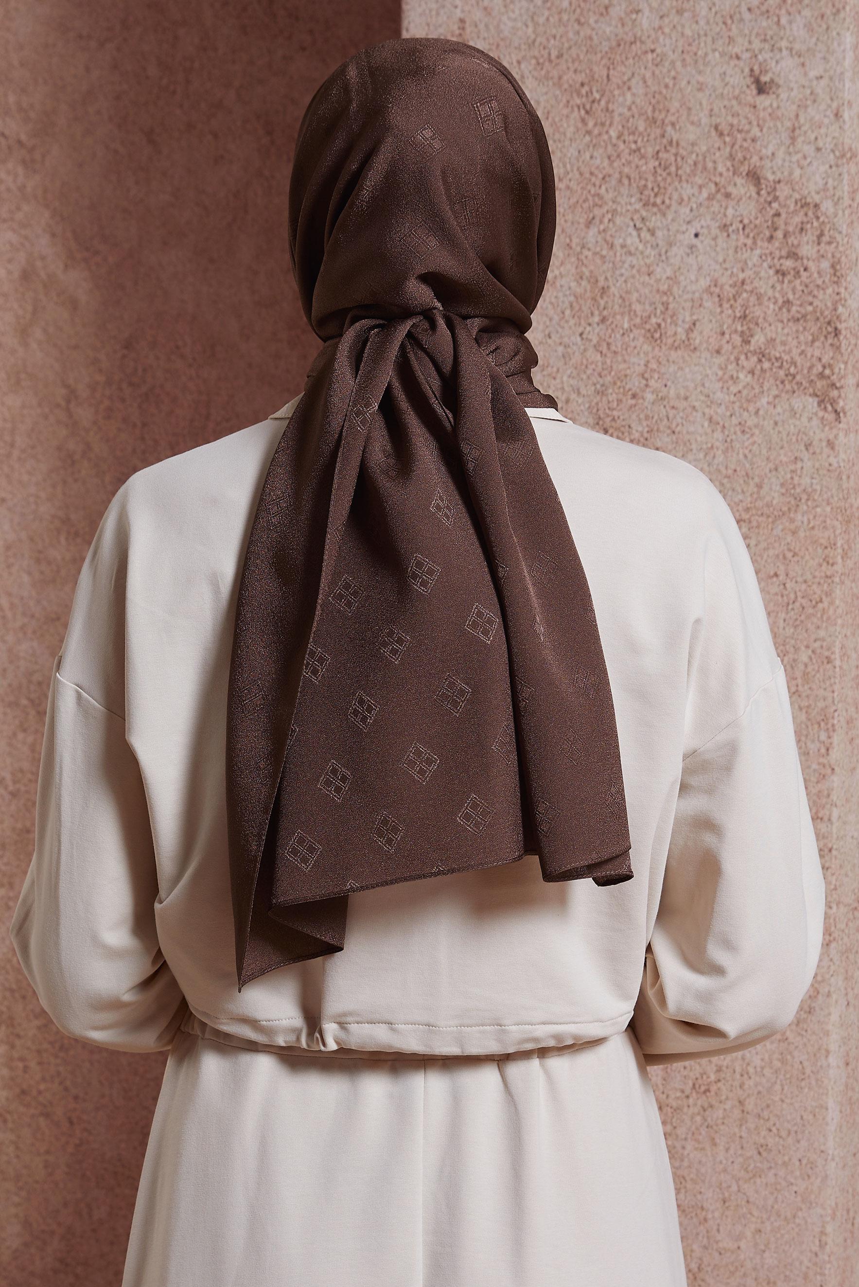 Tesettür giyim KAHVE ALVİNA ŞAL 8419