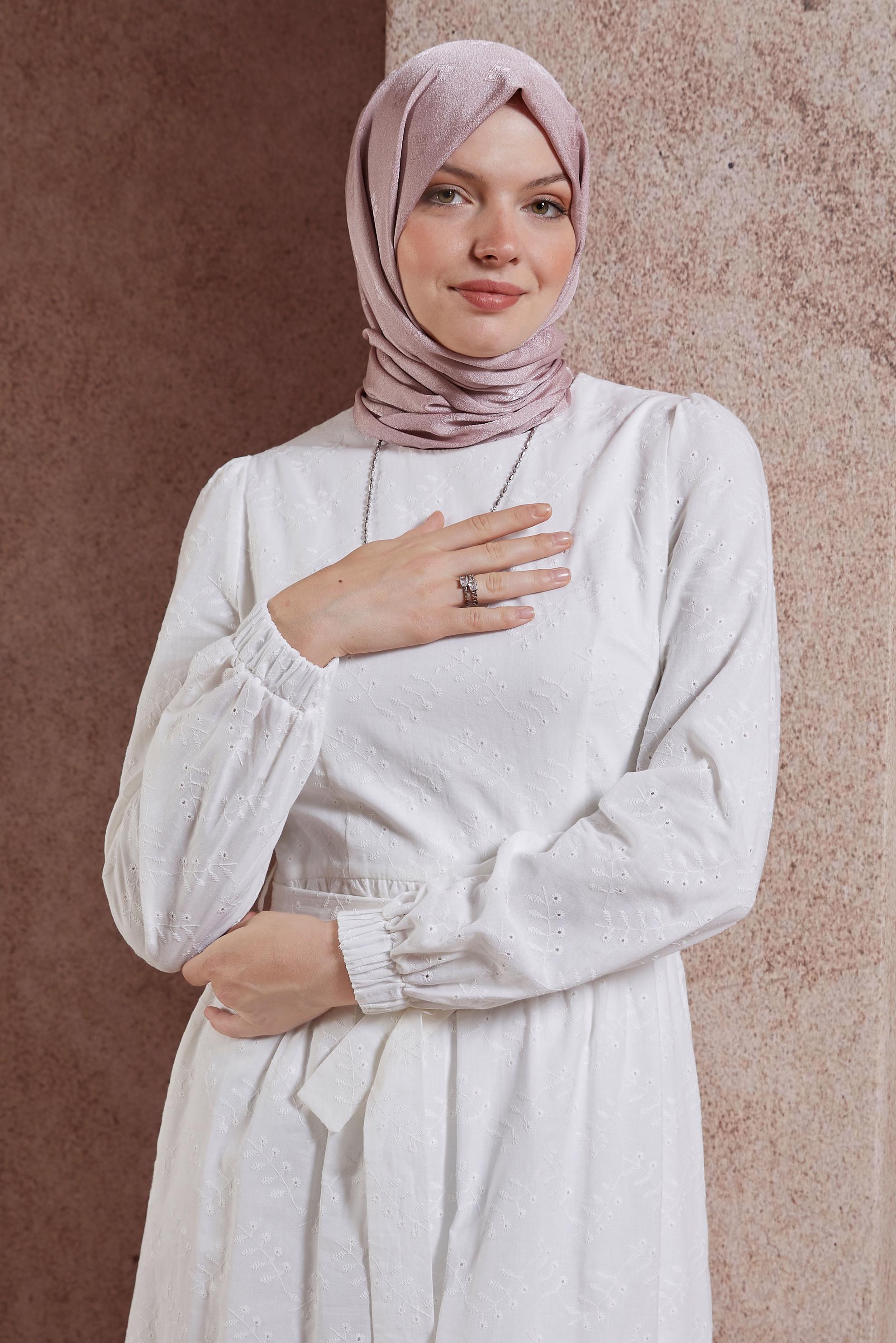 Tesettür giyim PUDRA ALVİNA ŞAL 8419