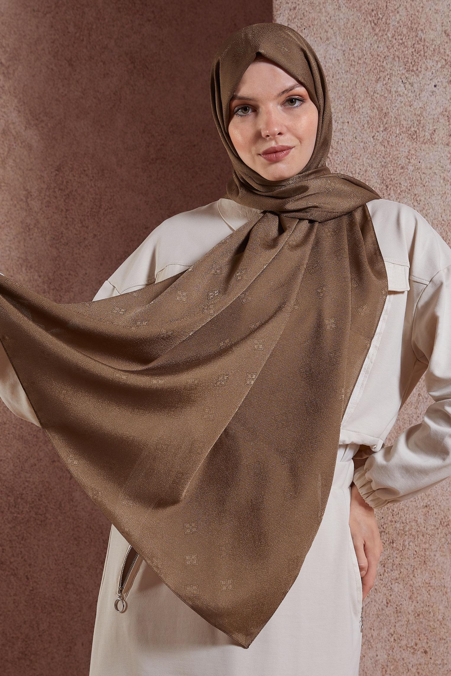 Tesettür giyim TABA ALVİNA ŞAL 8419