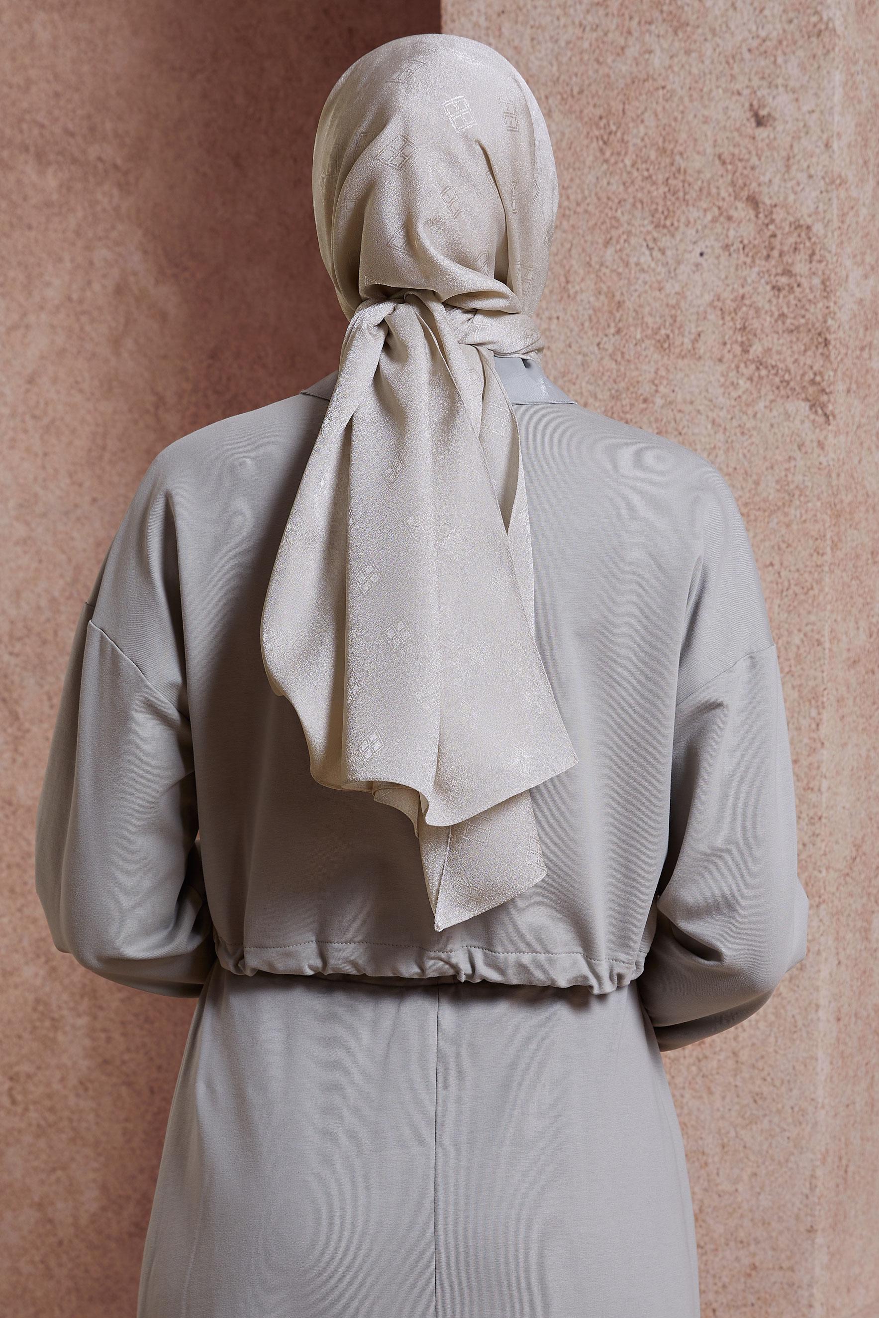 Tesettür giyim BEJ ALVİNA ŞAL 8419