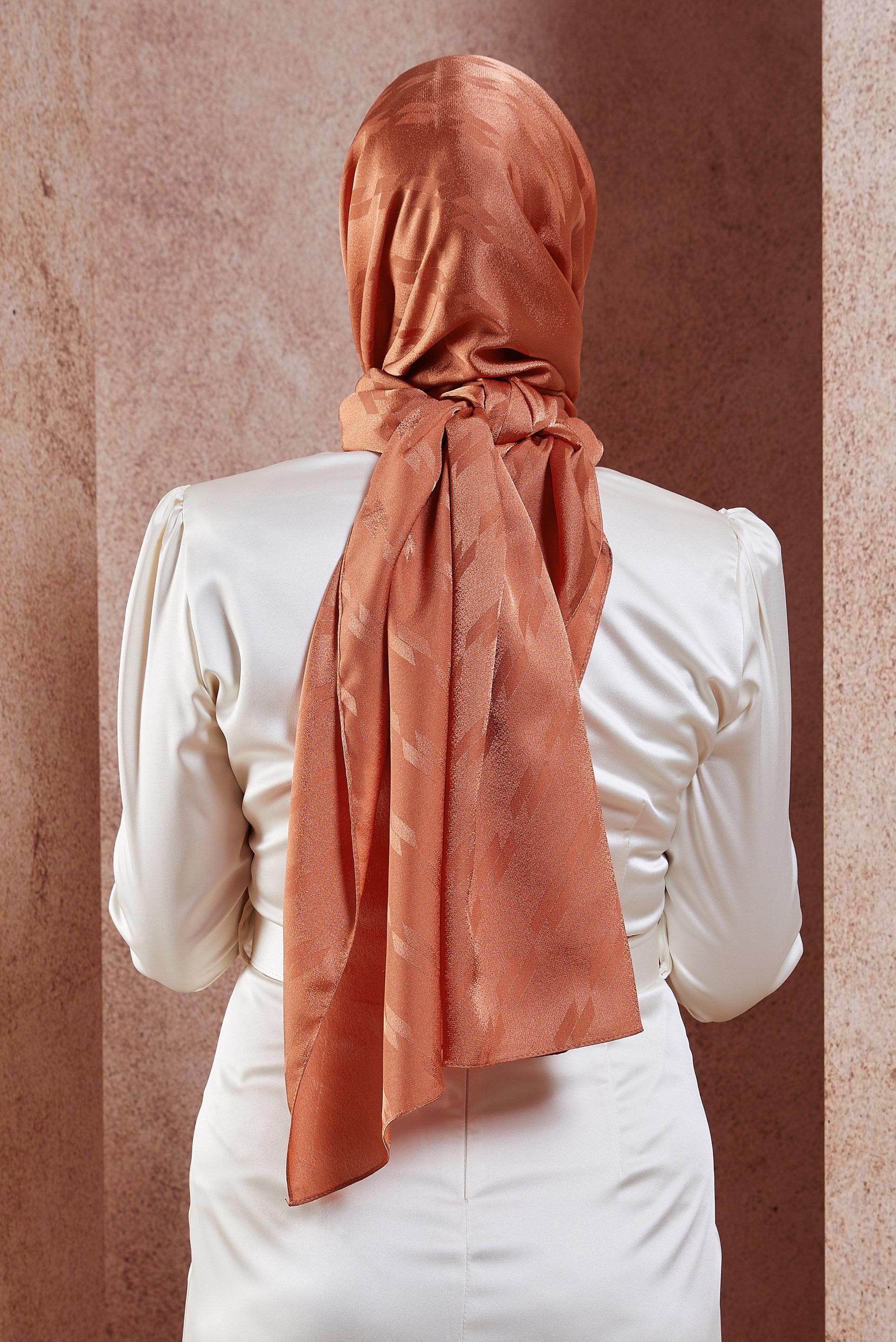 Tesettür giyim TURUNCU ALVİNA ŞAL 8420 