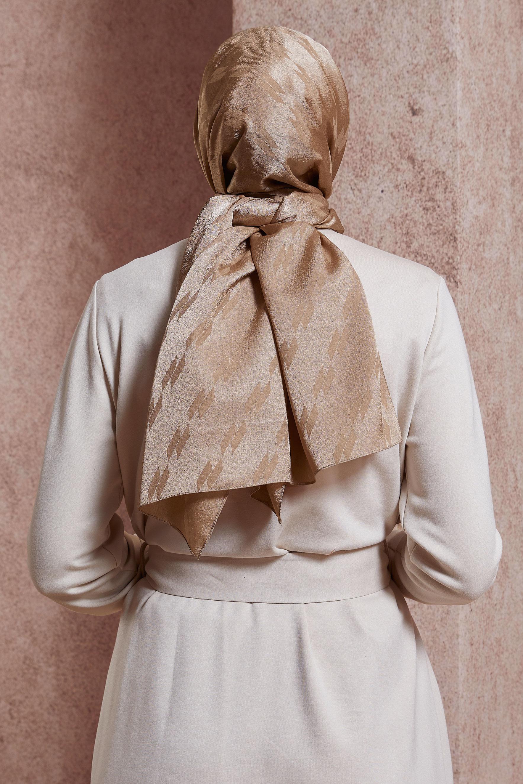 Tesettür giyim KAHVE ALVİNA ŞAL 8420 