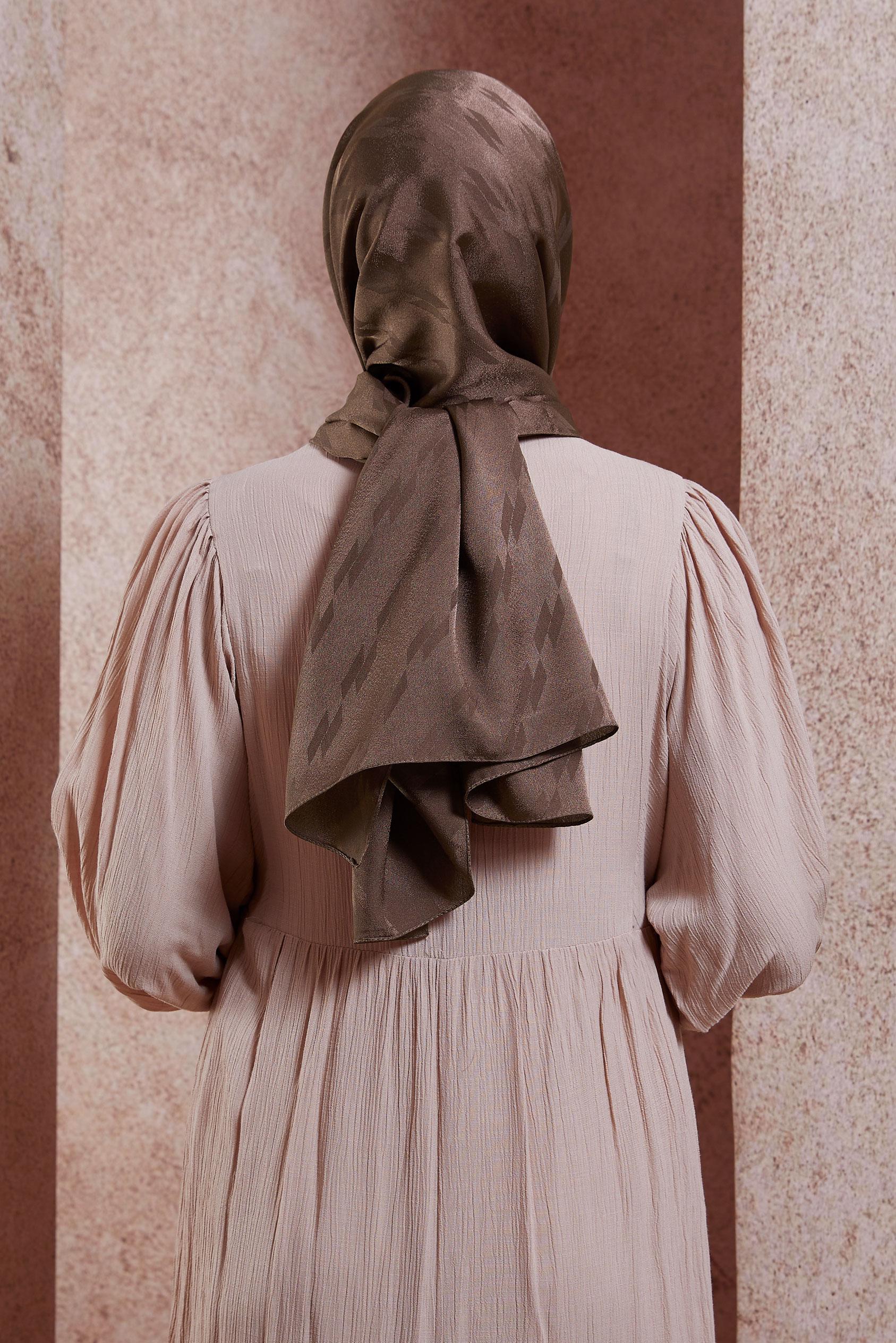 Tesettür giyim KAHVE ALVİNA ŞAL 8420 