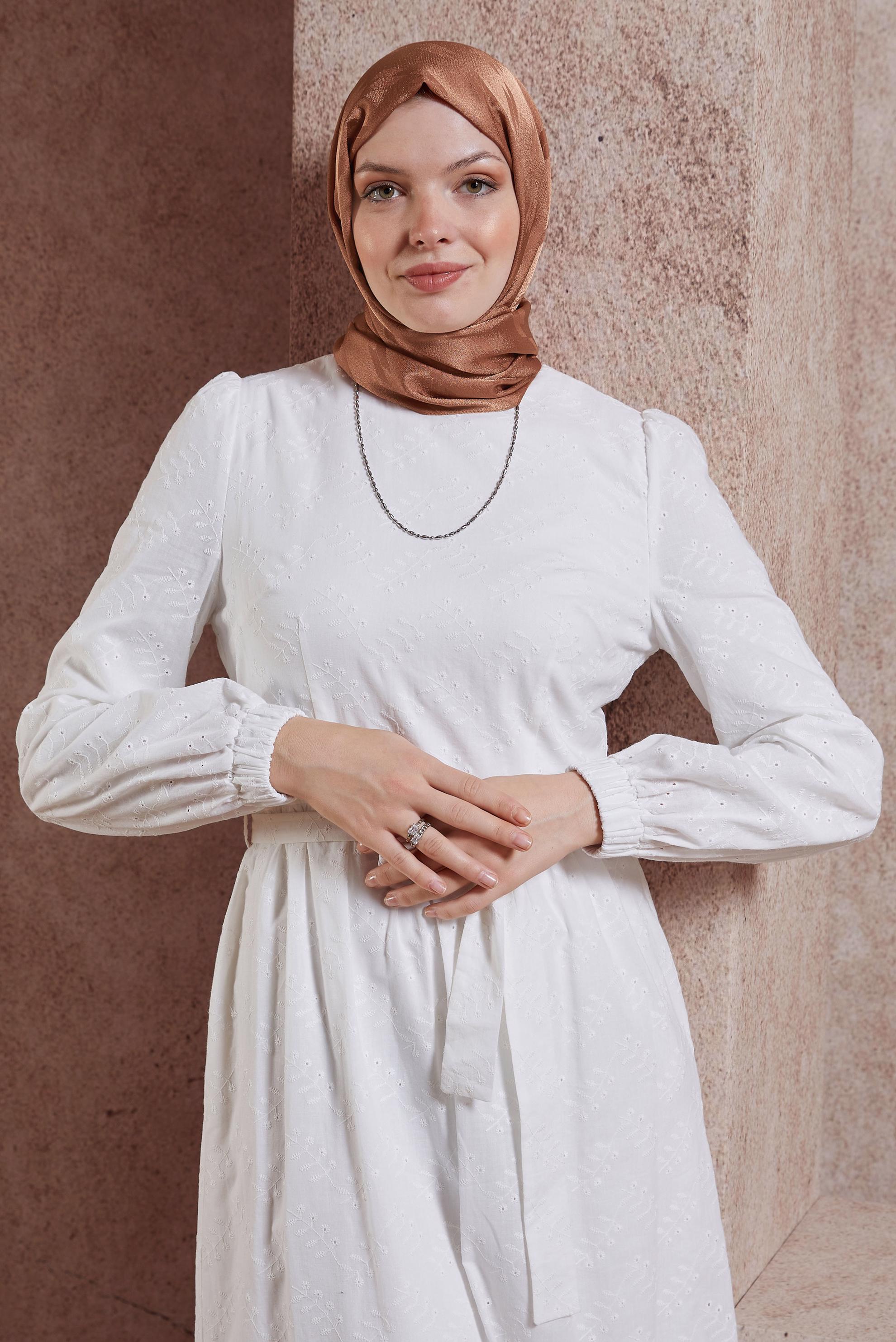 Tesettür giyim TURUNCU ALVİNA ŞAL 8420 