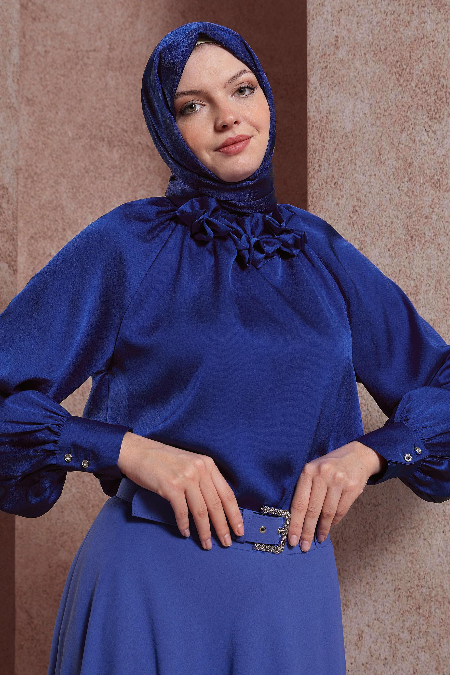 Tesettür giyim LACİVERT ALVİNA ŞAL 8420 
