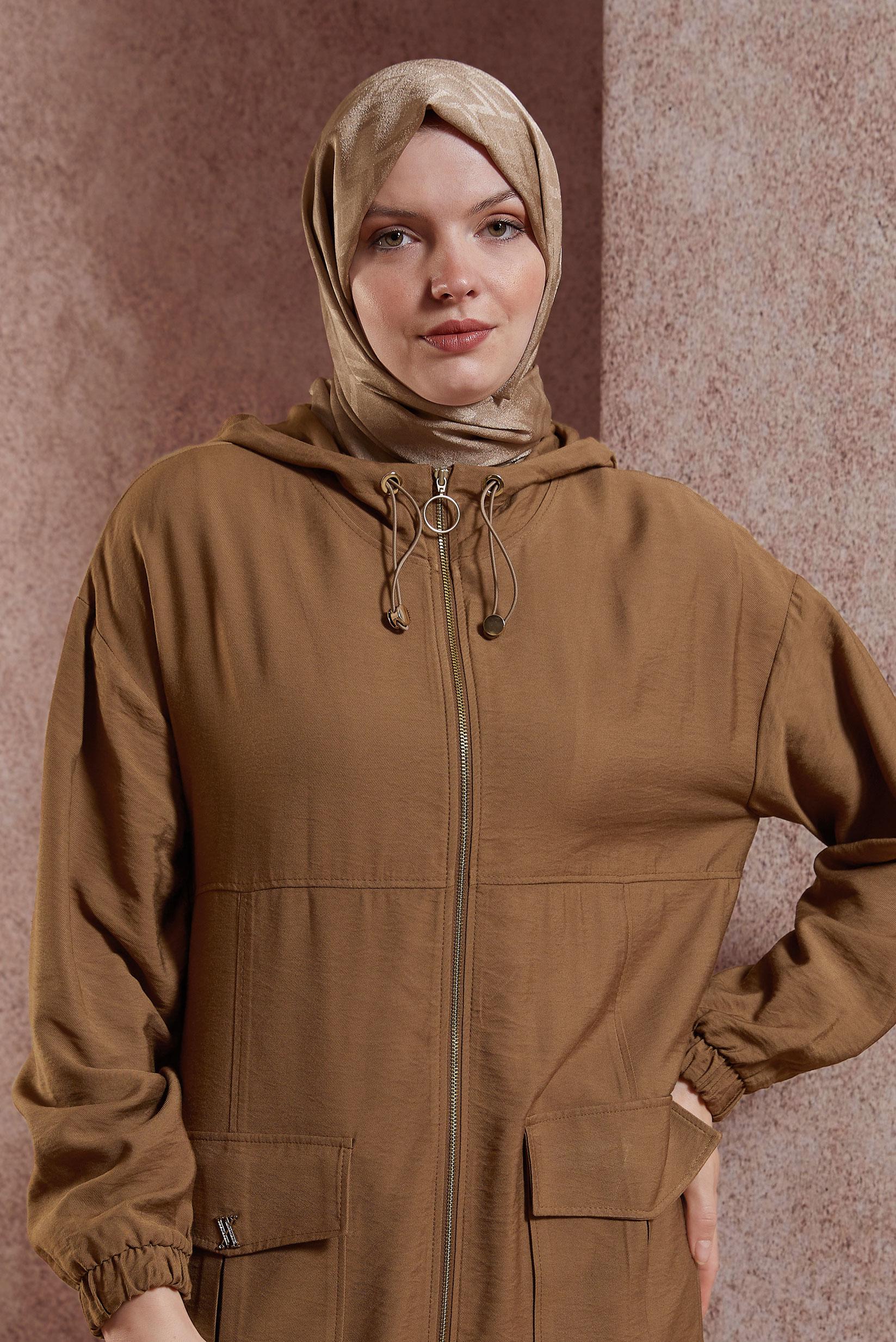 Tesettür giyim KAHVE ALVİNA ŞAL 8421