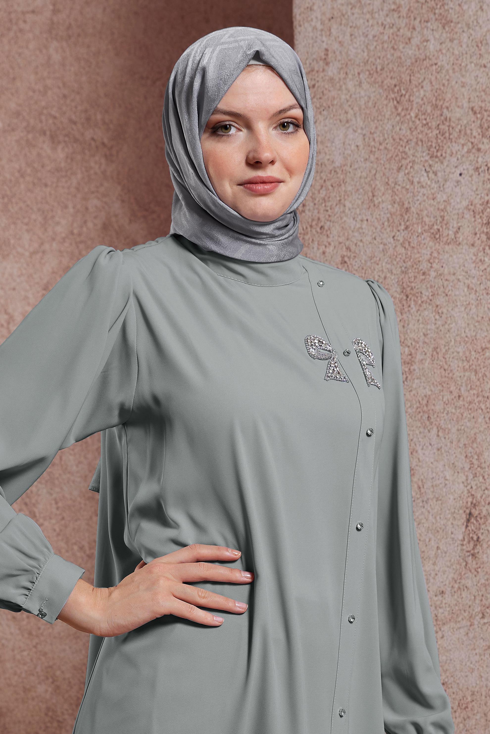 Tesettür giyim GÜMÜŞ ALVİNA ŞAL 8421