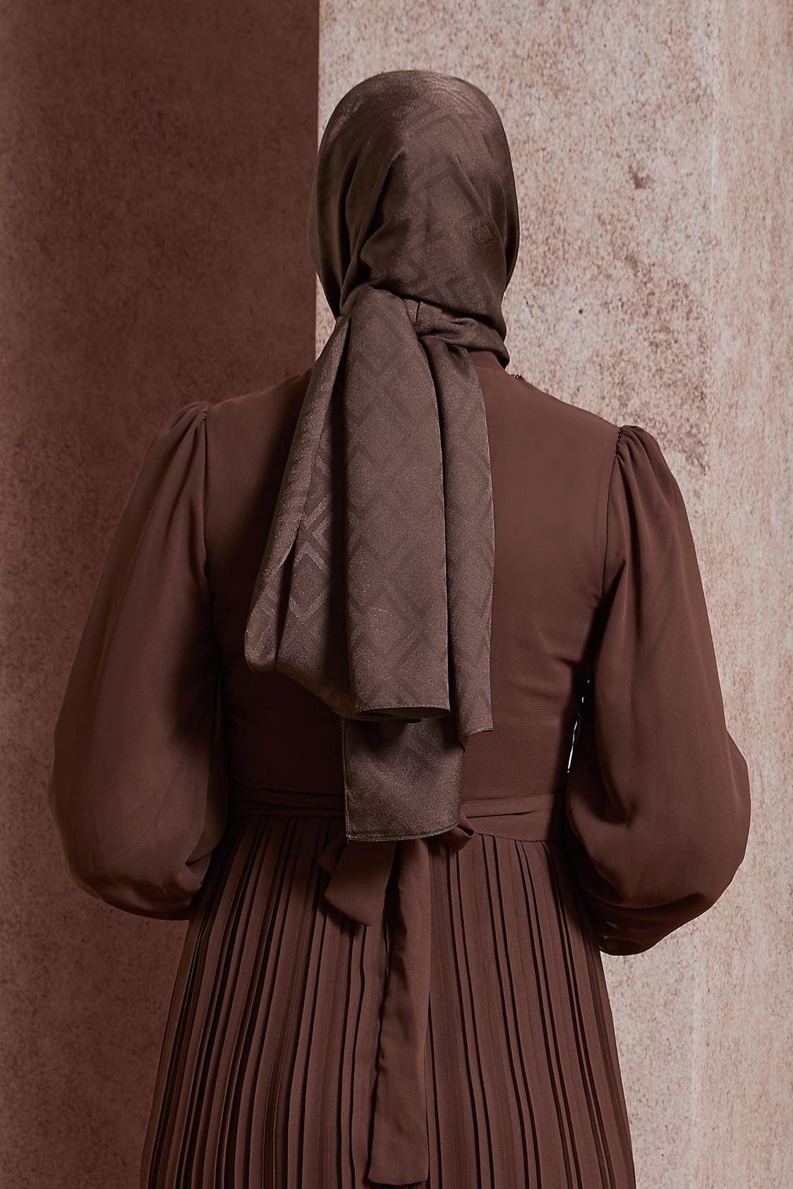 Tesettür giyim KAHVE ALVİNA ŞAL 8421