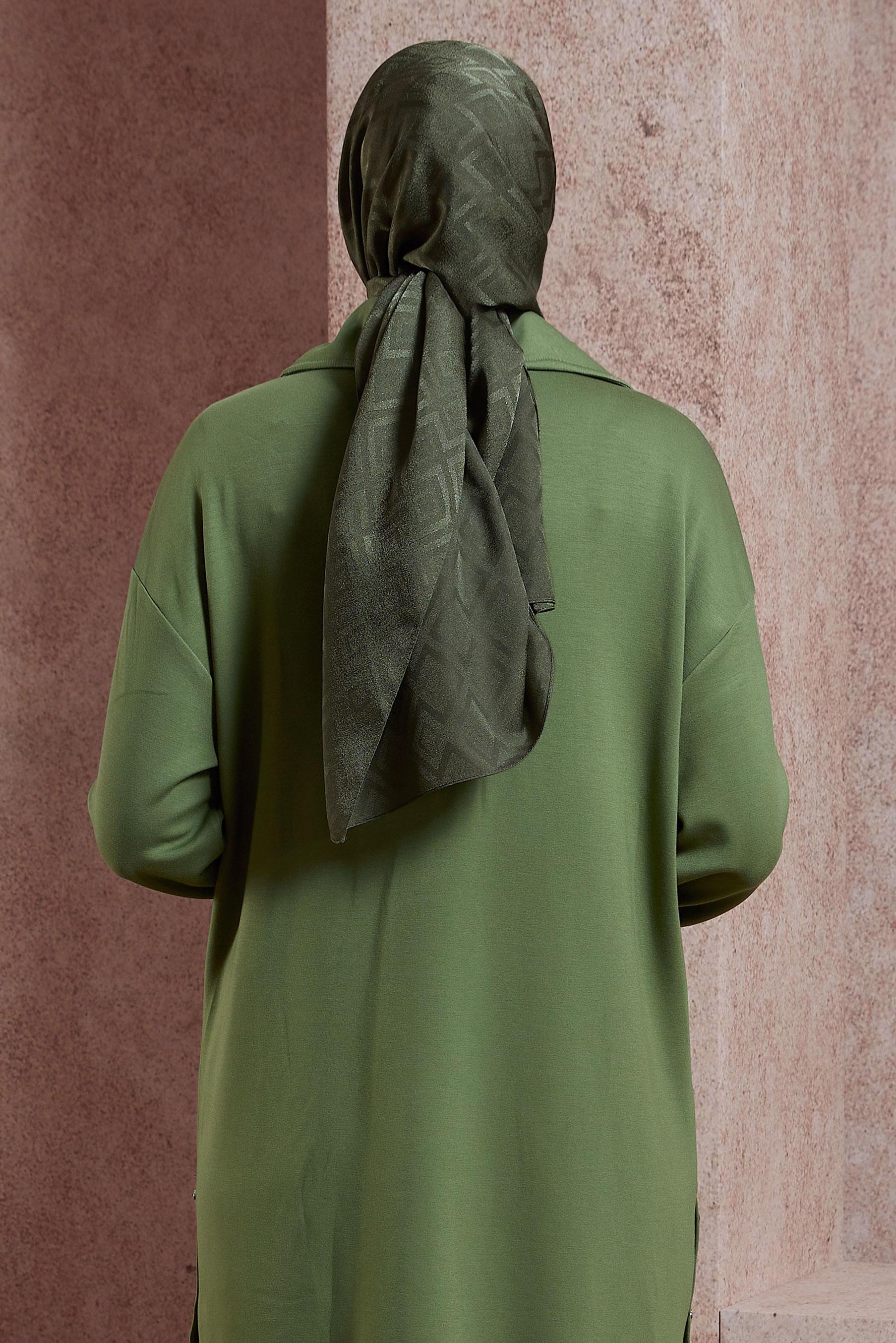 Tesettür giyim YEŞİL ALVİNA ŞAL 8421