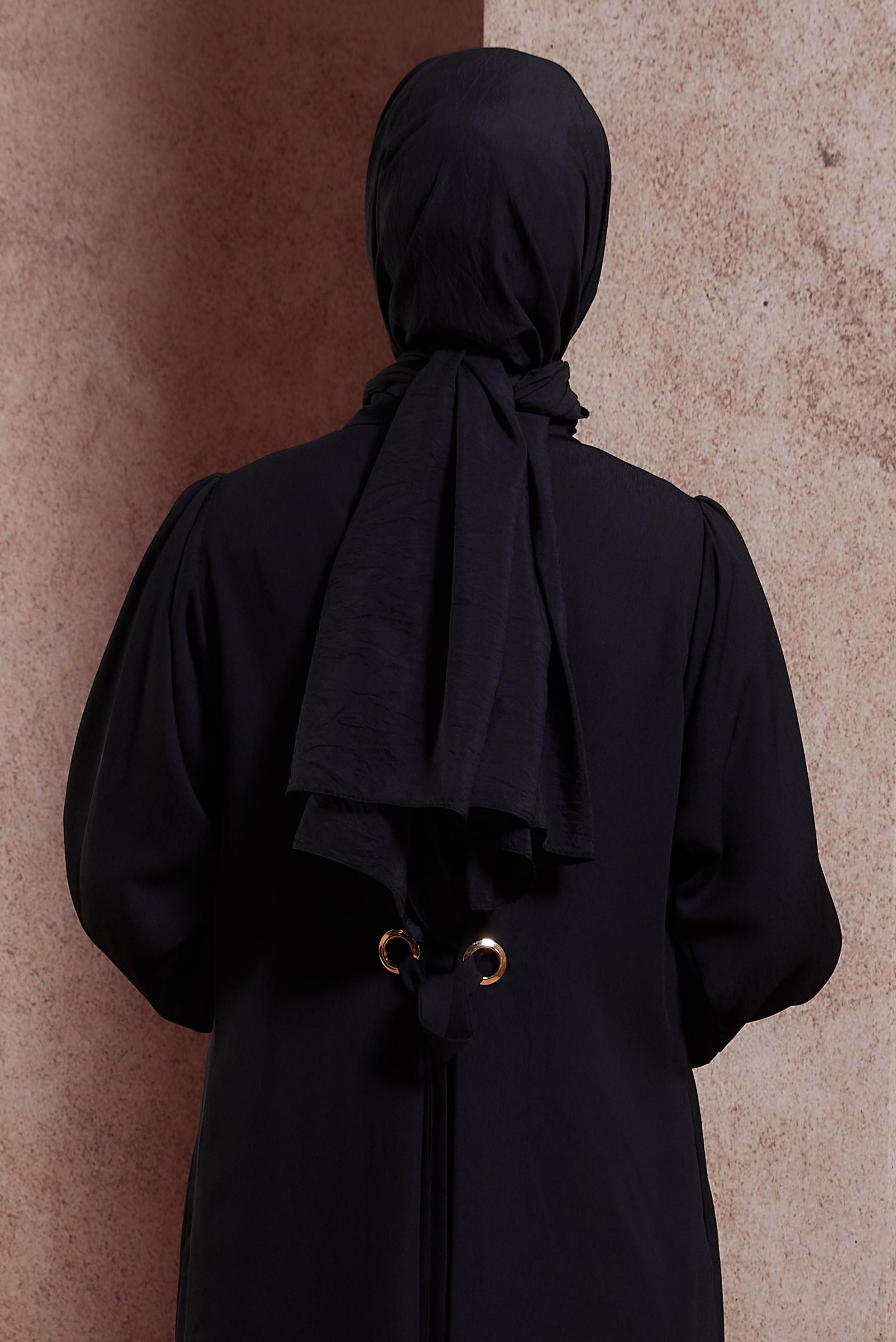 Tesettür giyim SİYAH ALVİNA DÜZ ŞAL 8428