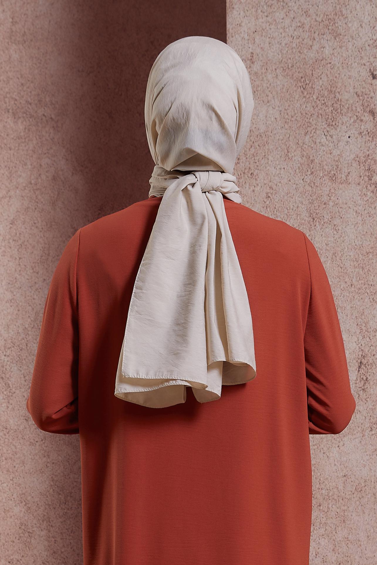 Tesettür giyim BEJ ALVİNA DÜZ ŞAL 8428