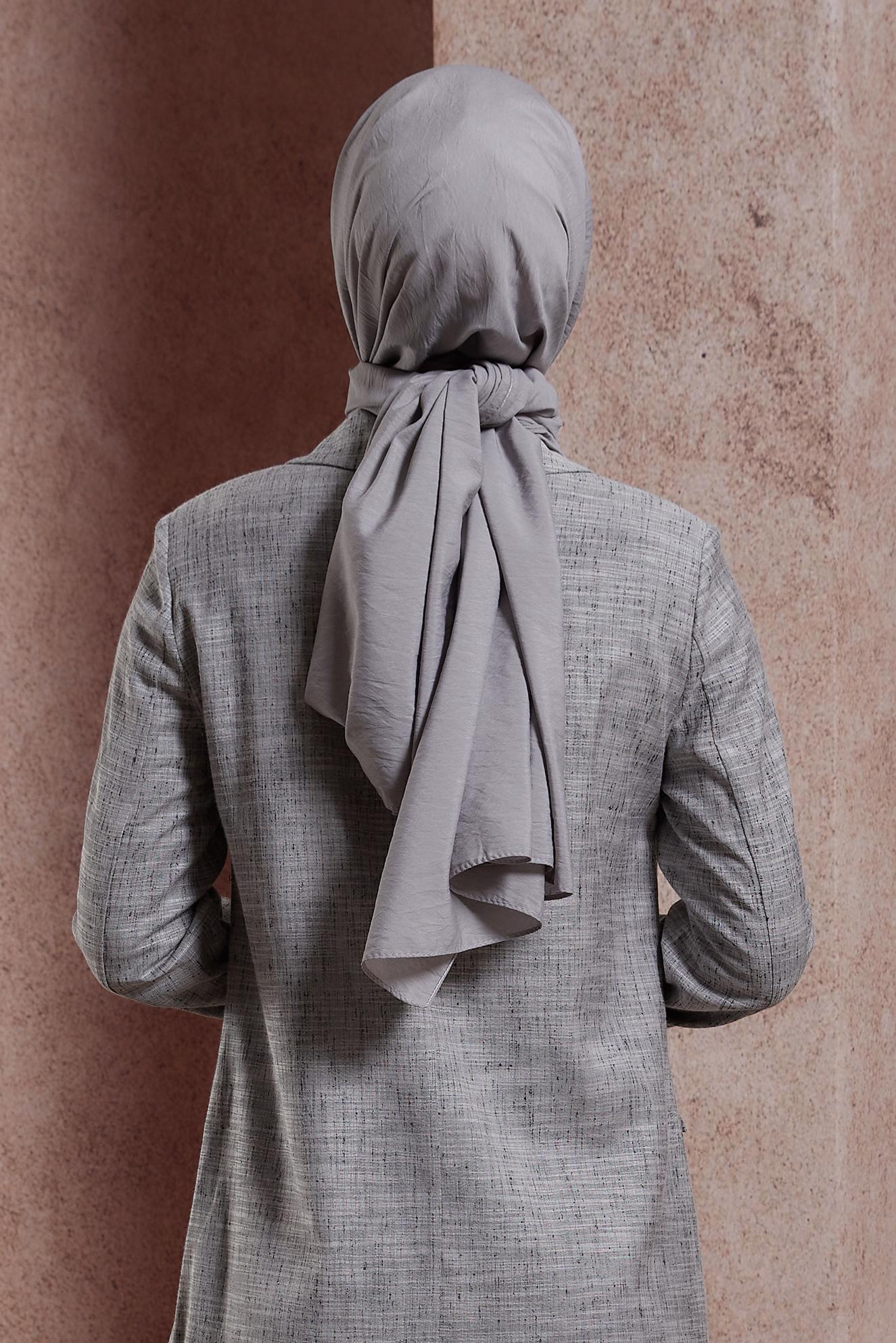 Tesettür giyim GRİ ALVİNA DÜZ ŞAL 8428