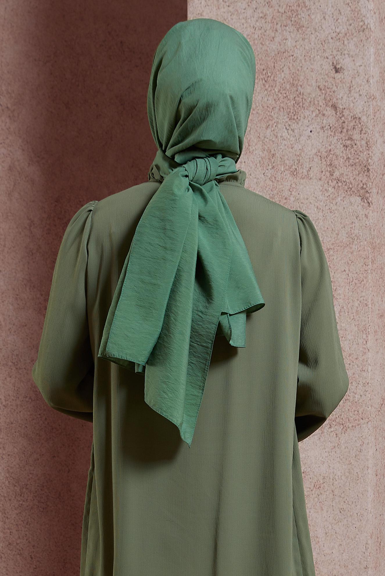 Tesettür giyim HAKİ ALVİNA DÜZ ŞAL 8428