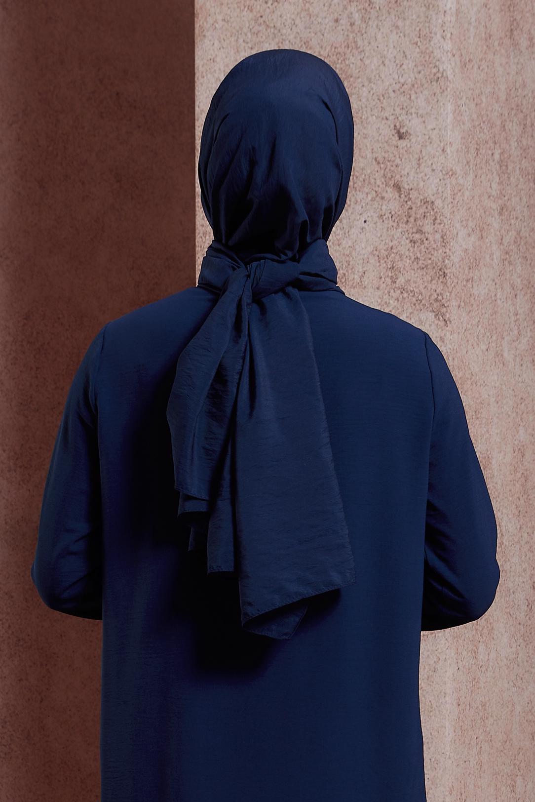 Tesettür giyim LACİVERT ALVİNA DÜZ ŞAL 8428