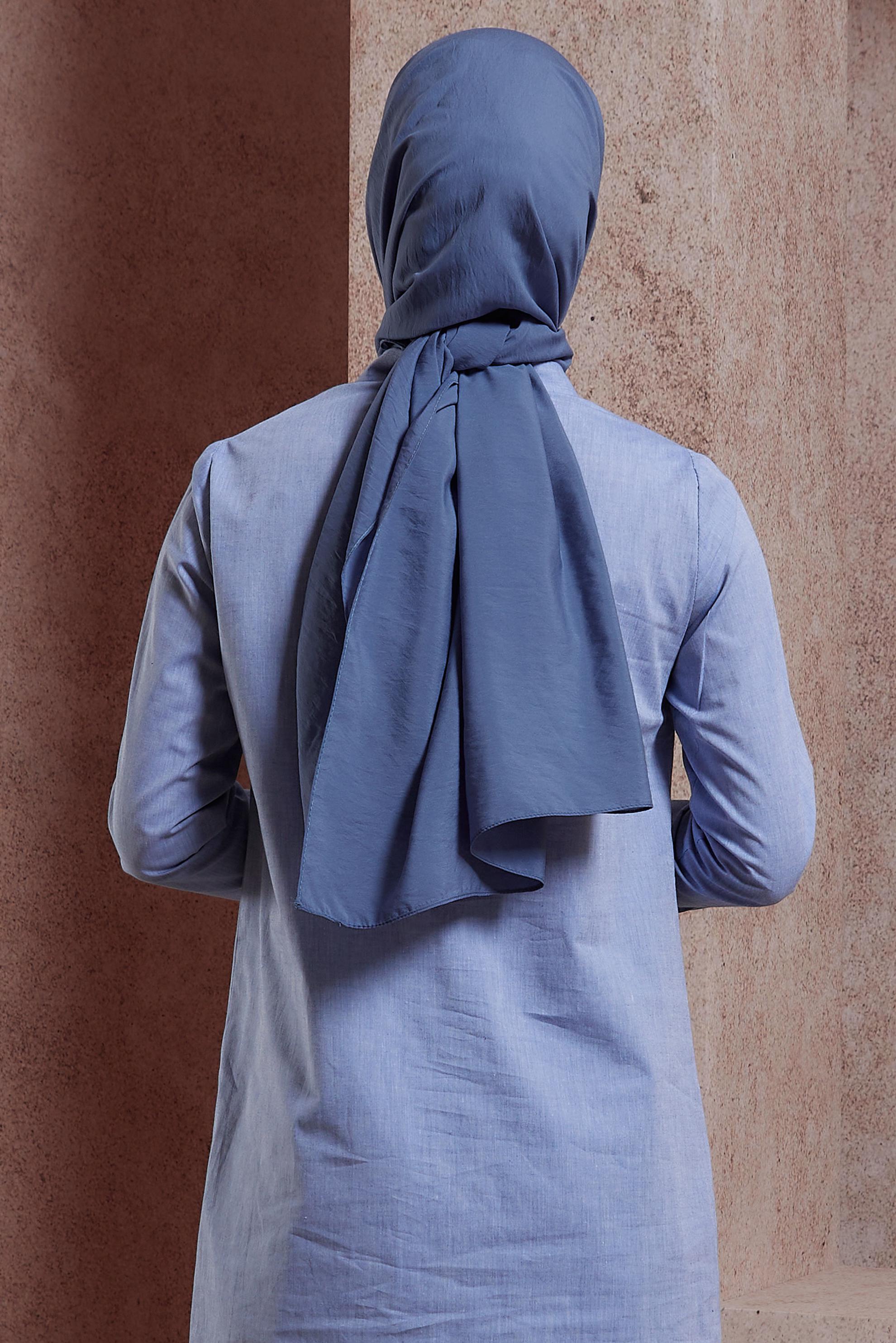 Tesettür giyim LACİVERT ALVİNA DÜZ ŞAL 8428