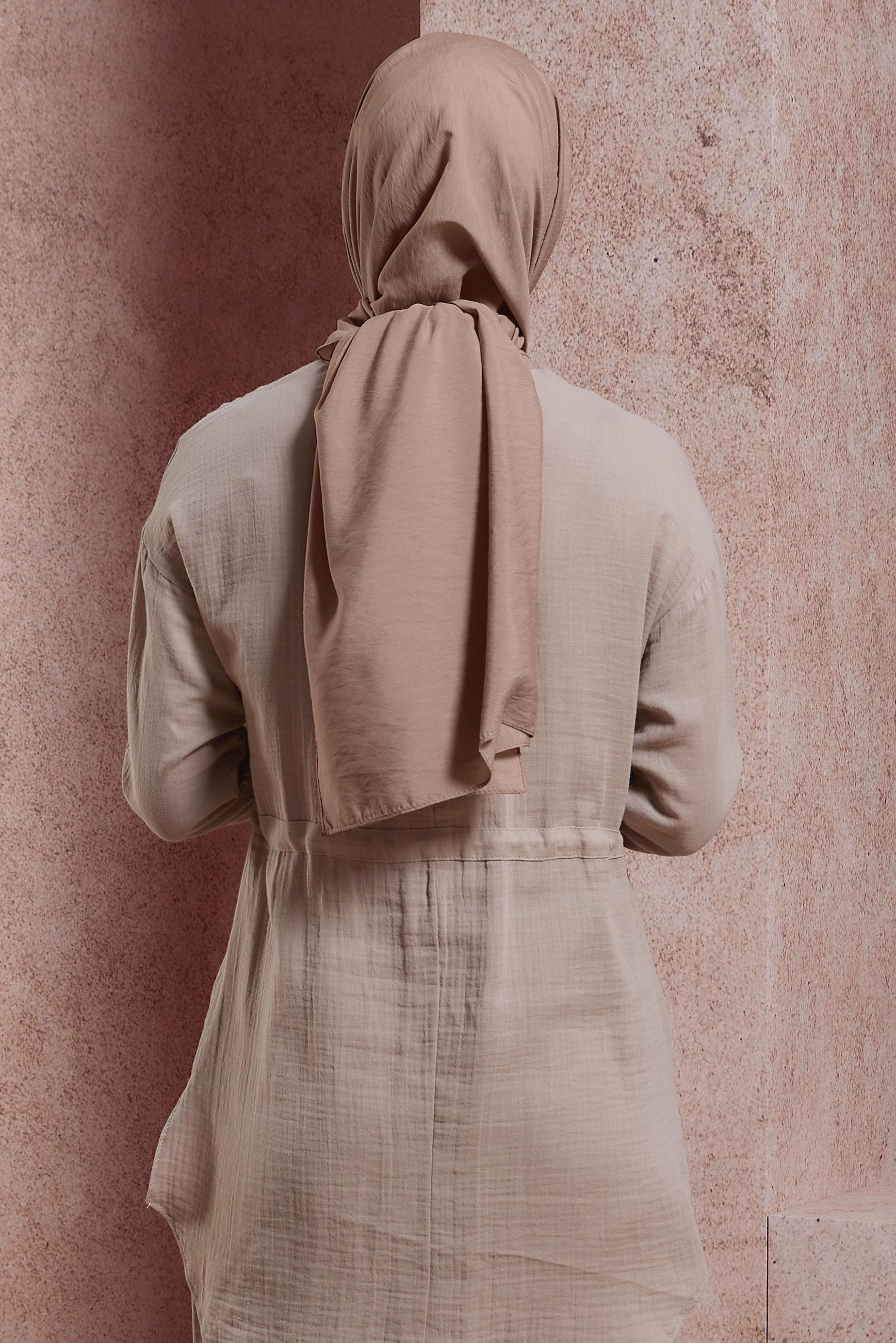 Tesettür giyim VİZON ALVİNA DÜZ ŞAL 8428