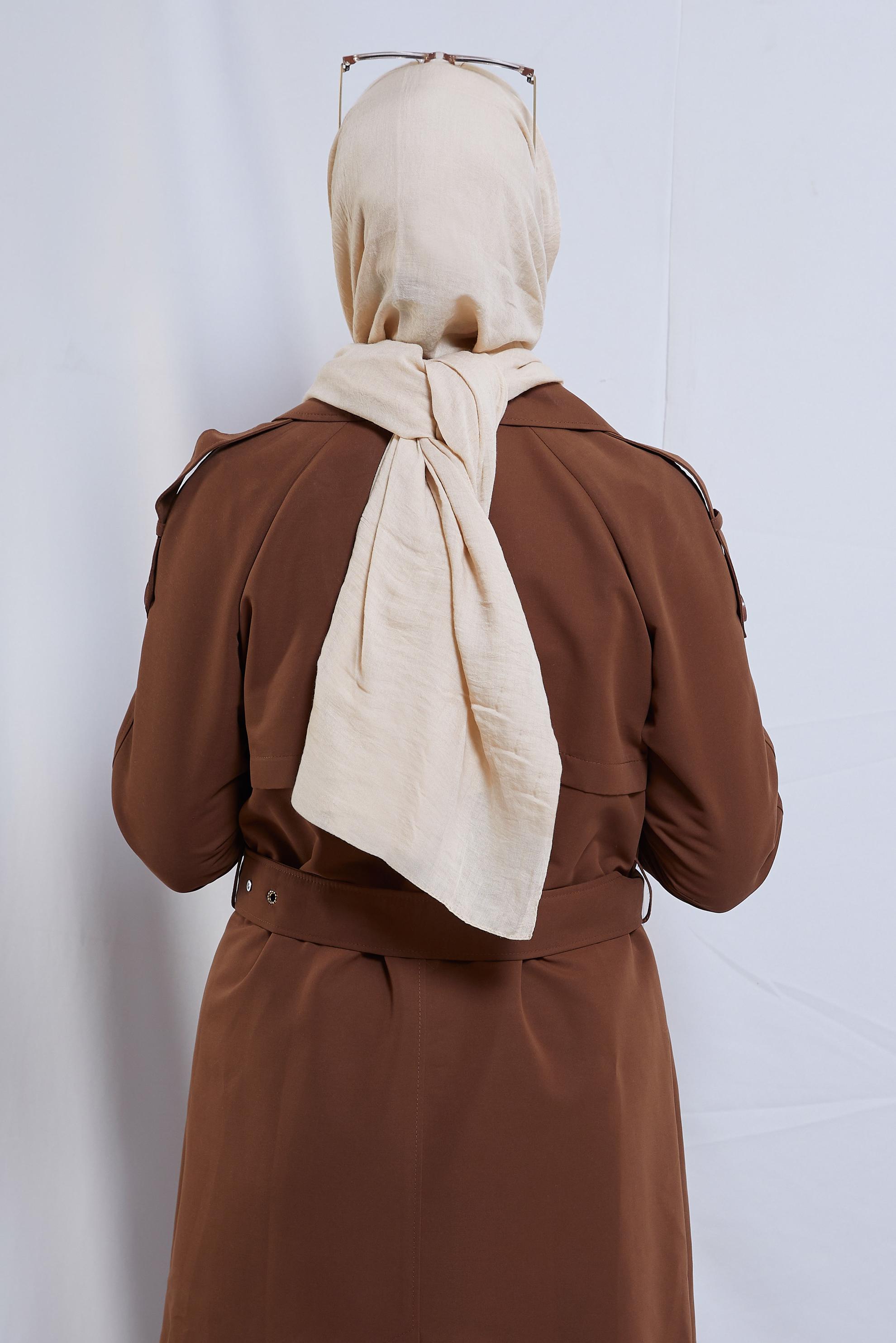 Tesettür giyim BEJ ALVİNA ŞAL 8436