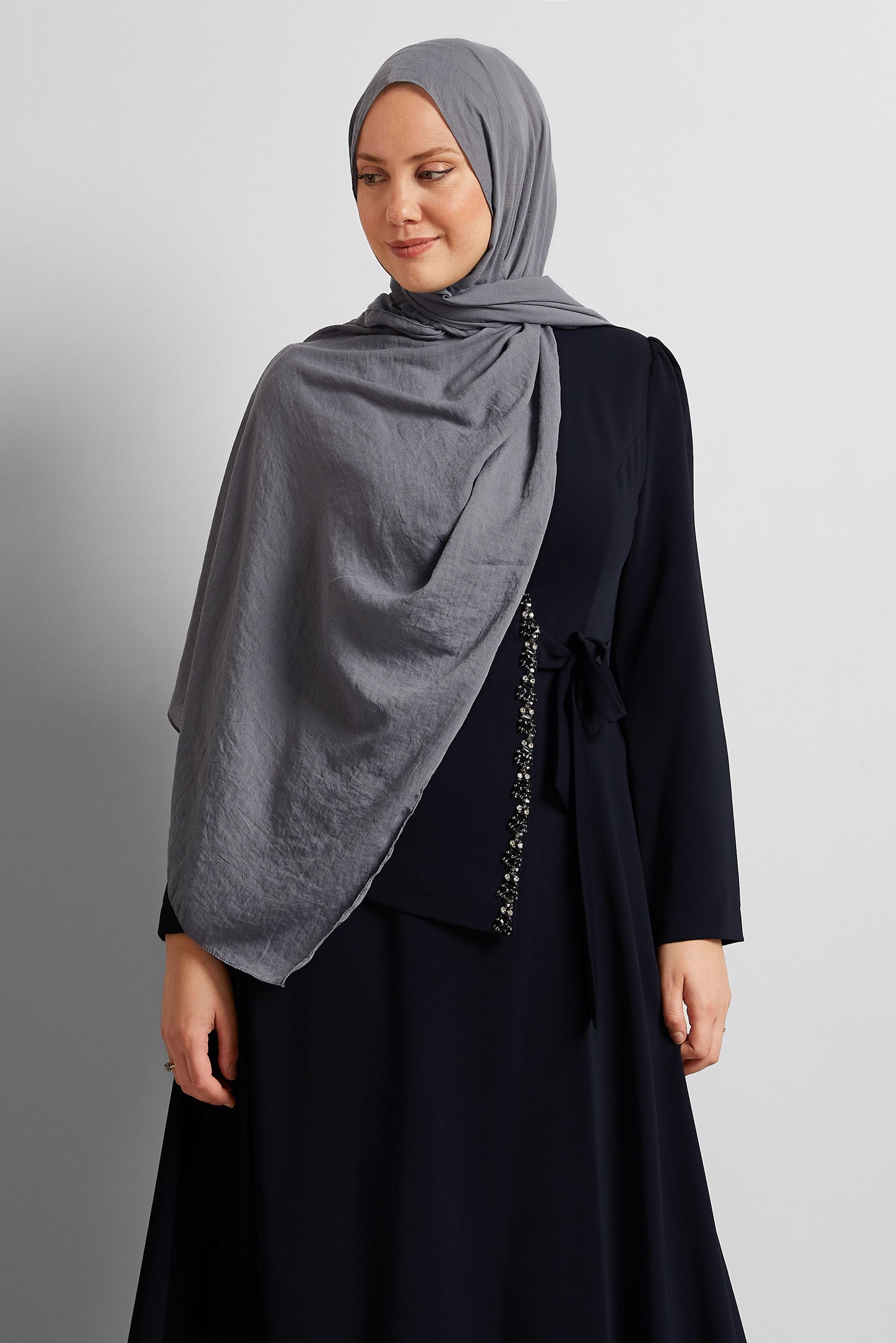Tesettür giyim GRİ ALVİNA ŞAL 8436