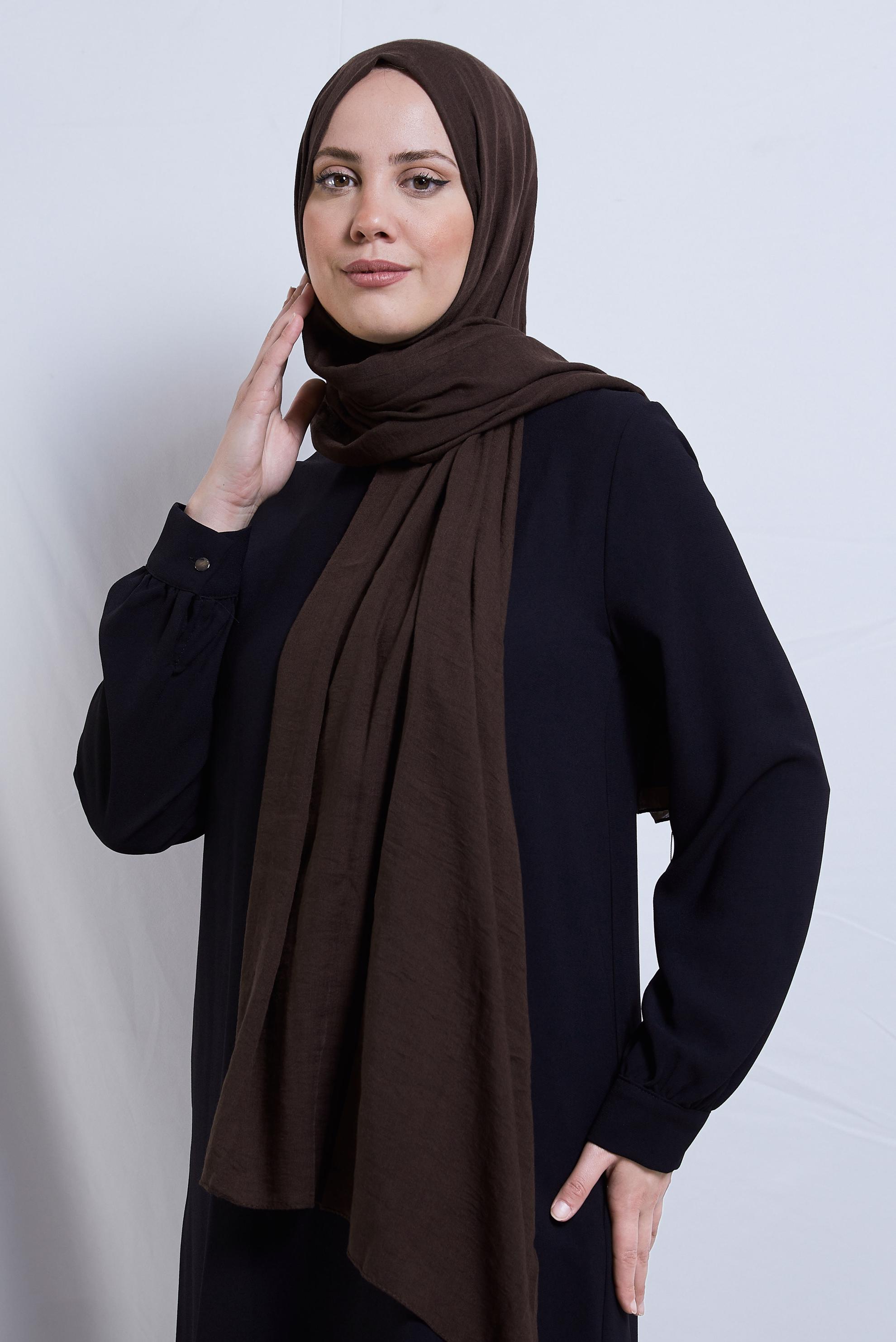 Tesettür giyim KAHVE ALVİNA ŞAL 8436