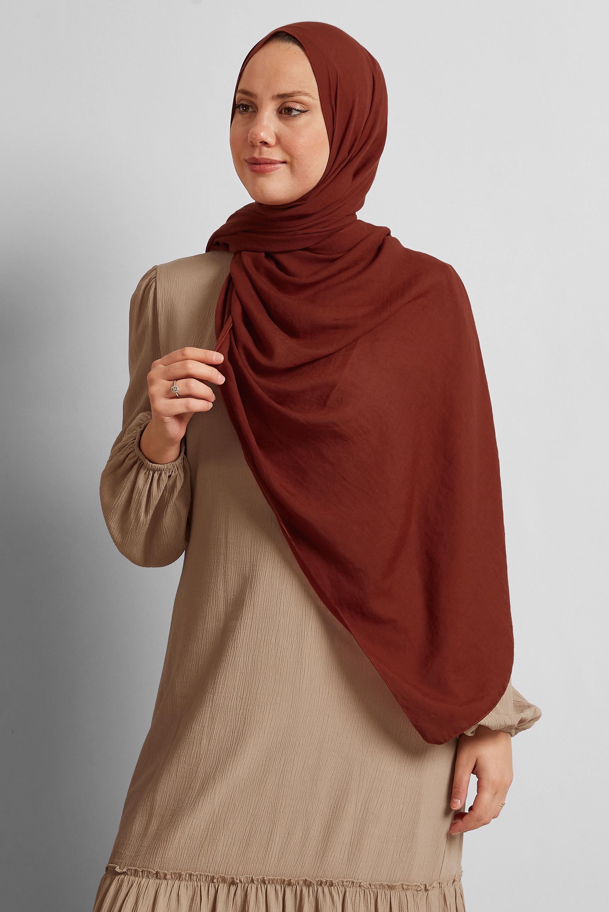 Tesettür giyim TURUNCU ALVİNA ŞAL 8436