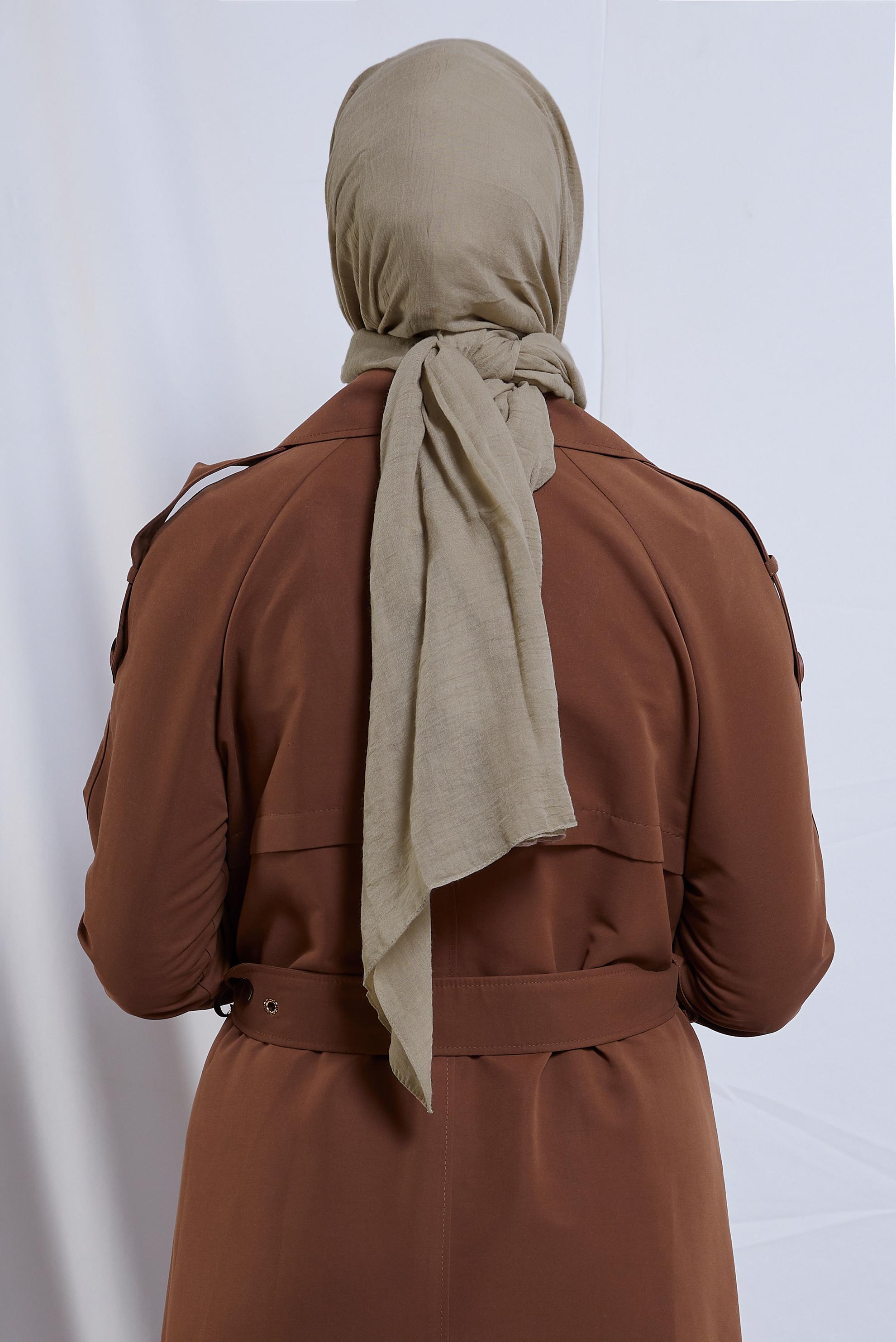 Tesettür giyim VİZON ALVİNA ŞAL 8436